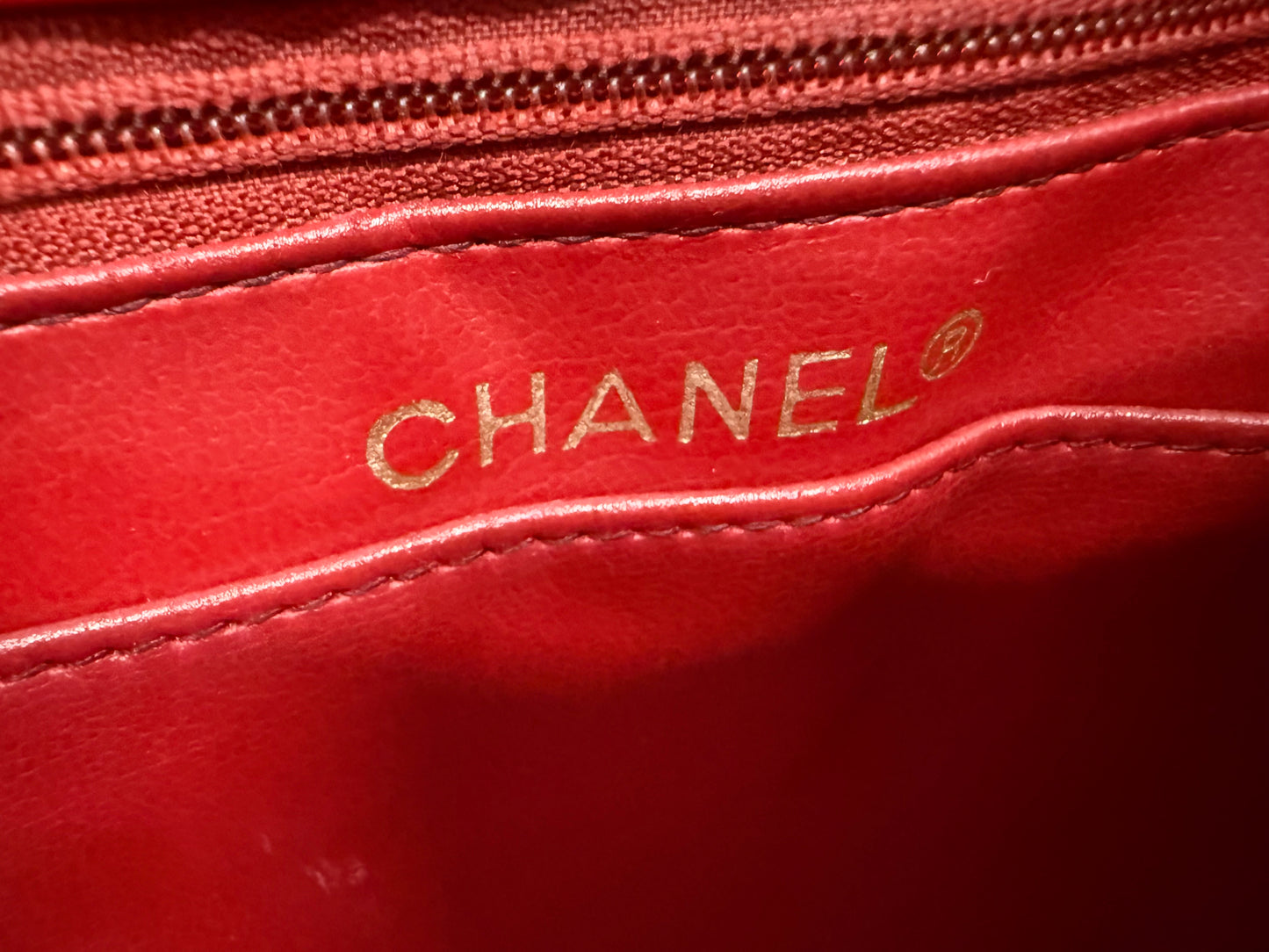 Chanel Red Chevron Quilted Shoulder Bag