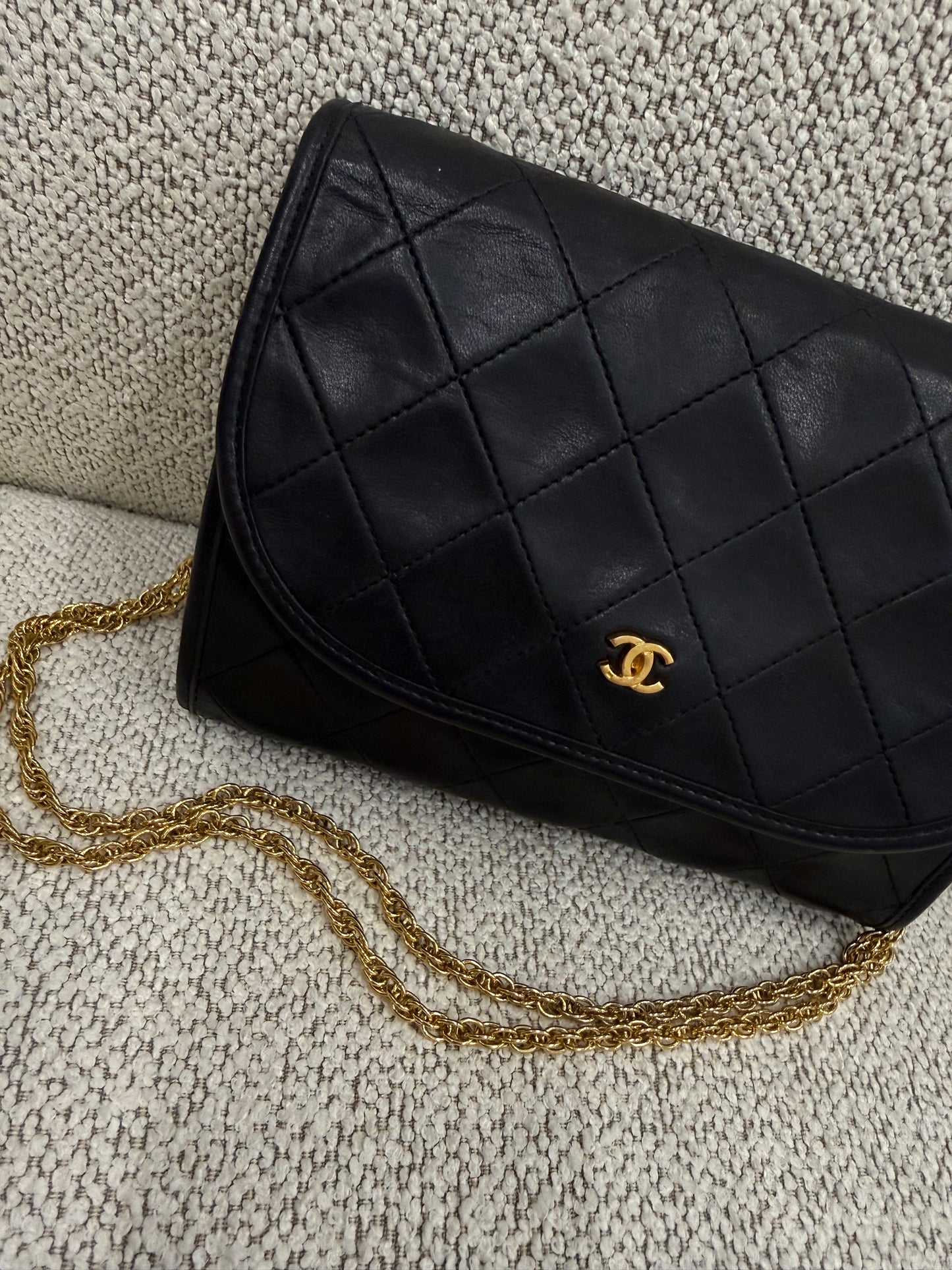 Chanel Quilted Round Flap Bag