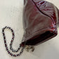 Chanel Dumpling Burgundy Patent Wristlet Bag