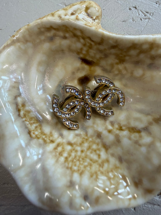 Chanel CC rhinestone Earrings