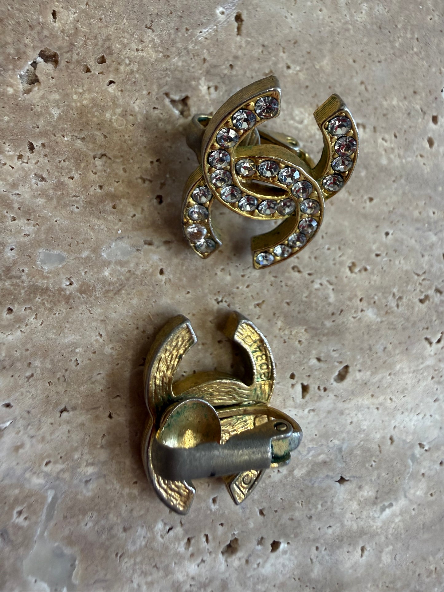 Chanel CC rhinestone Earrings