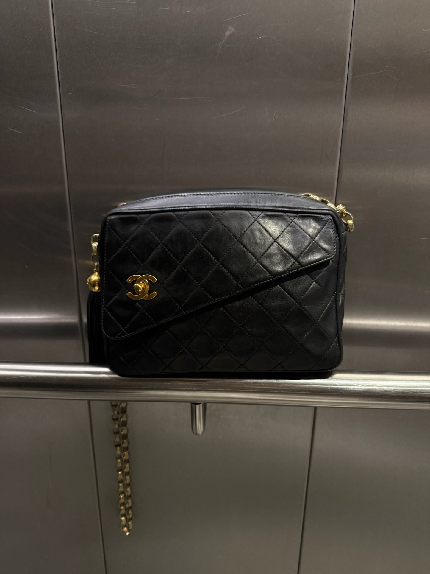 Chanel Camera Bag Black Leather