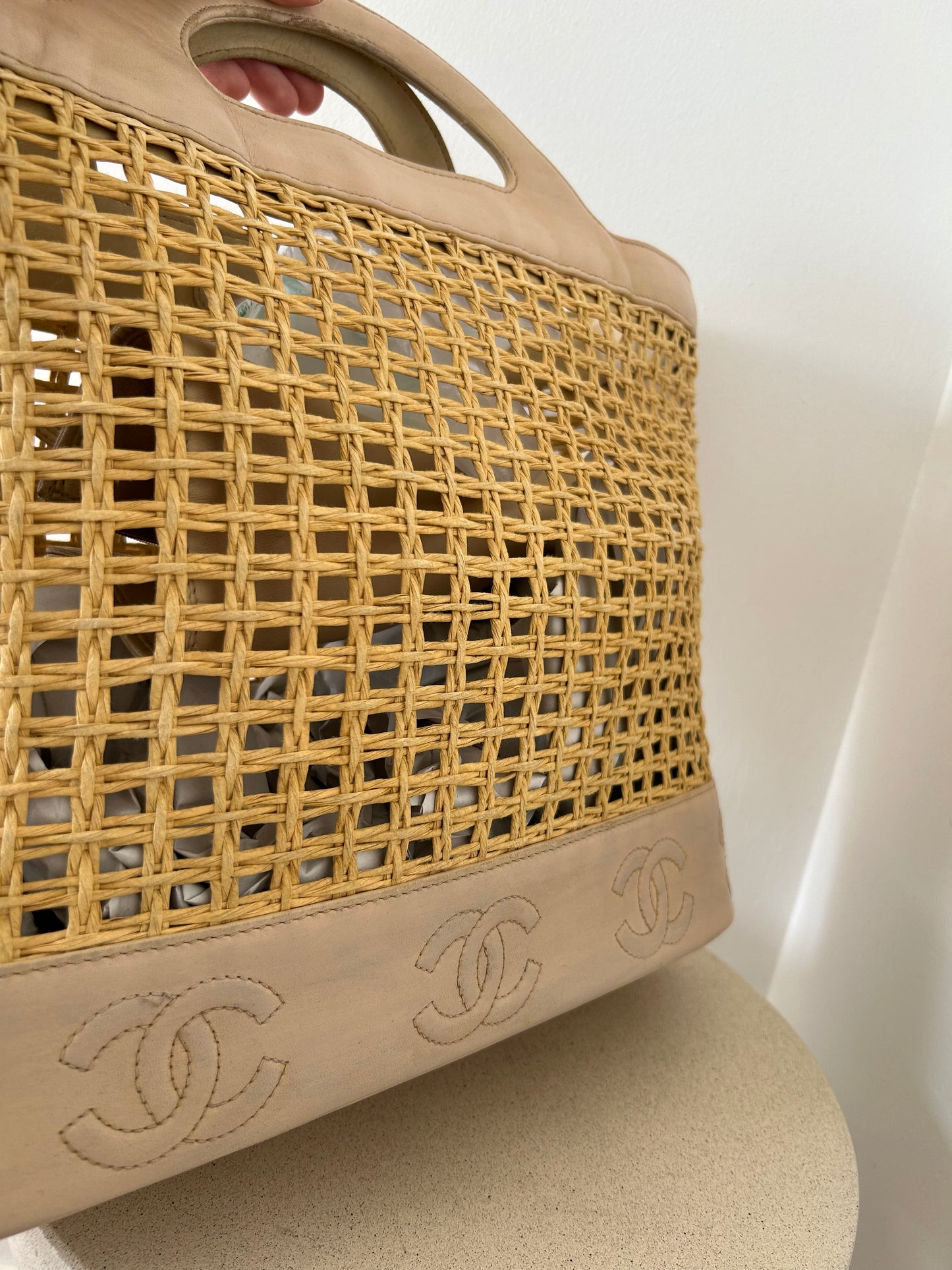 Chanel Wicker Basket Tote