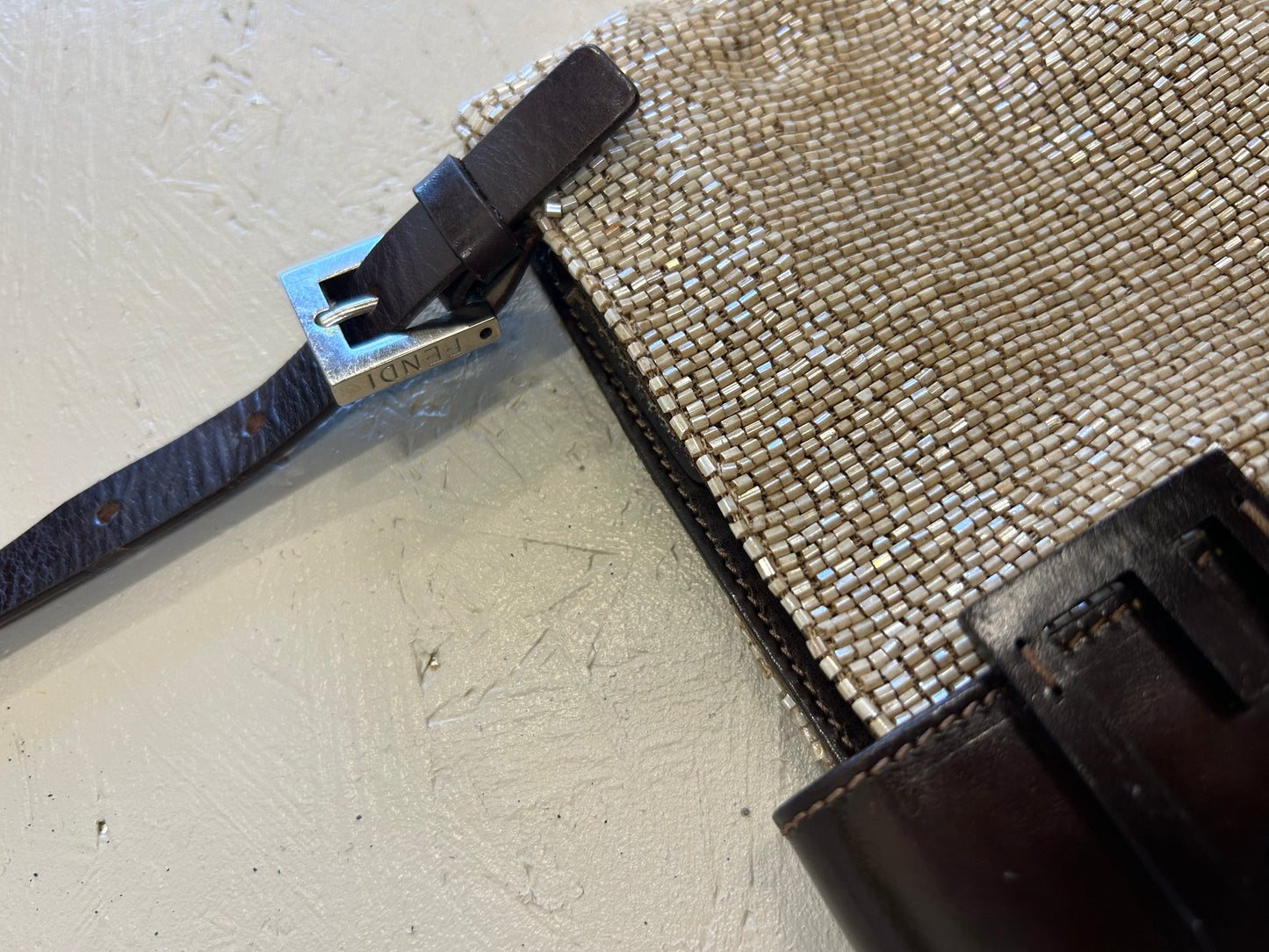 Fendi Beaded Baguette Shoulder Bag