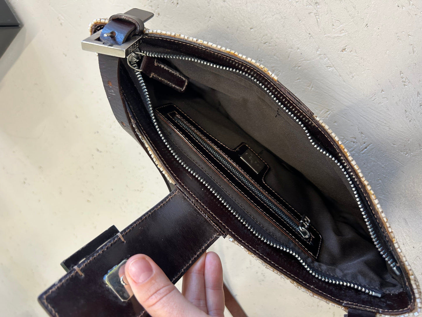 Fendi Beaded Baguette Shoulder Bag
