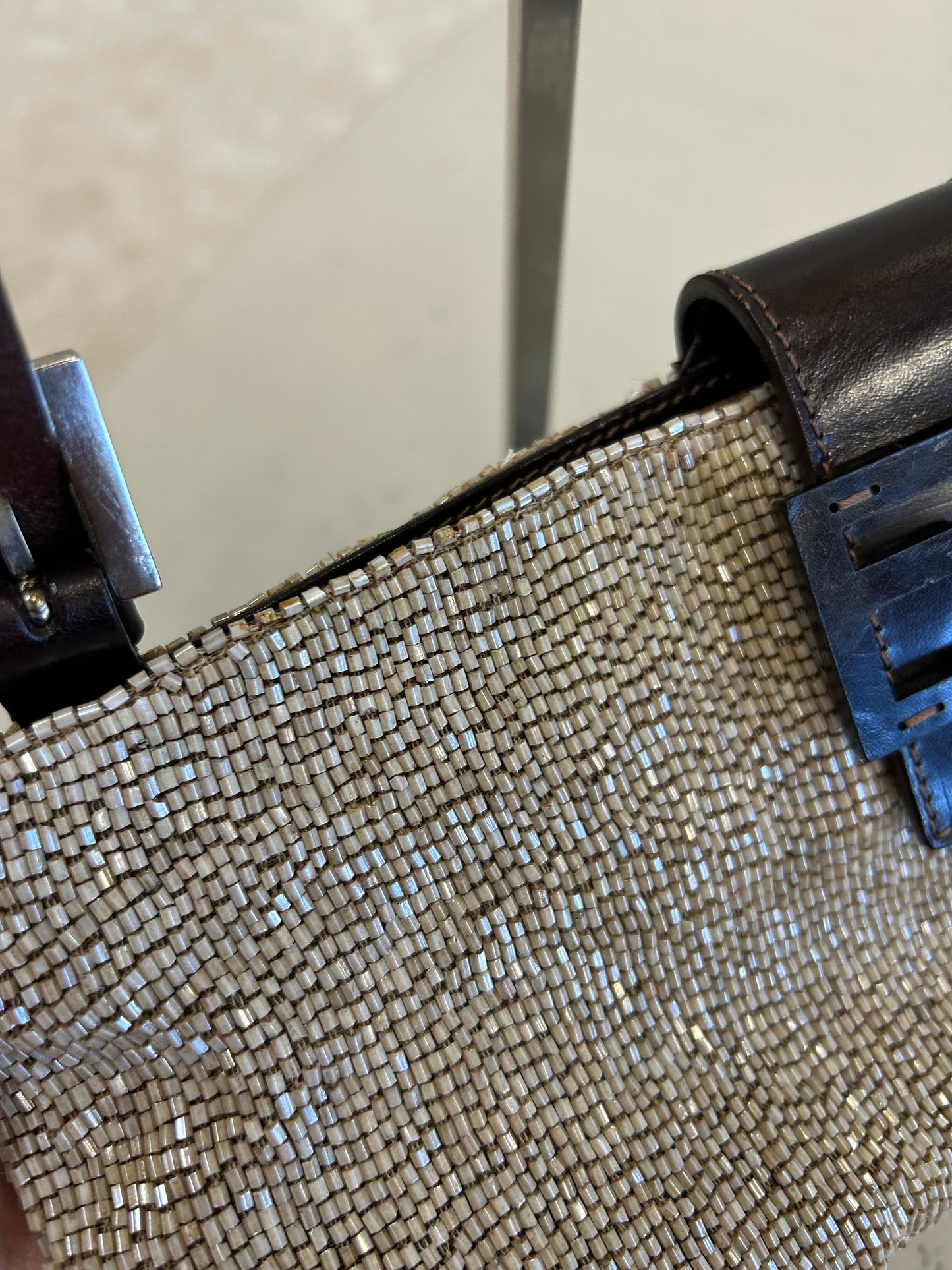 Fendi Beaded Baguette Shoulder Bag