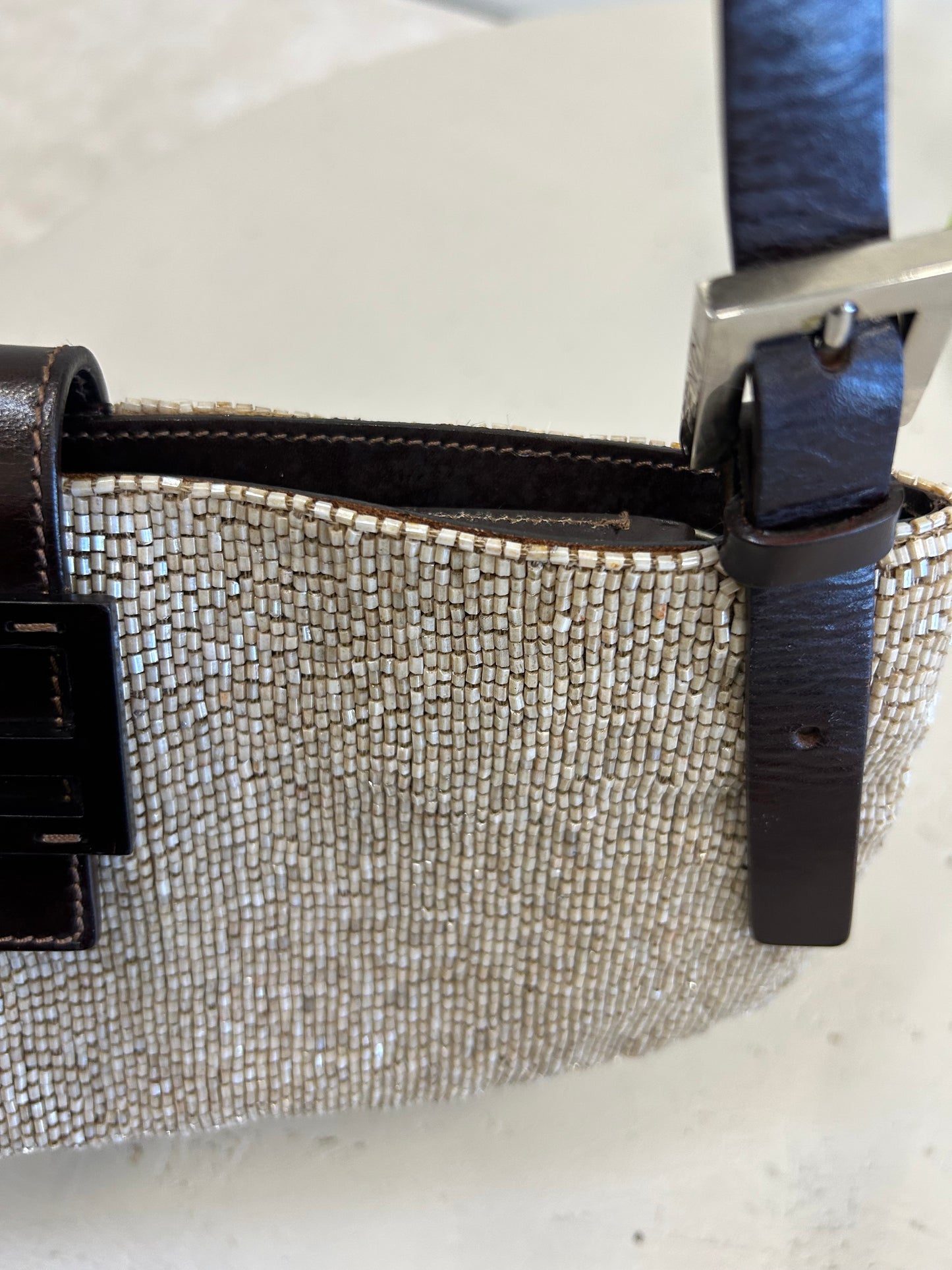 Fendi Beaded Baguette Shoulder Bag