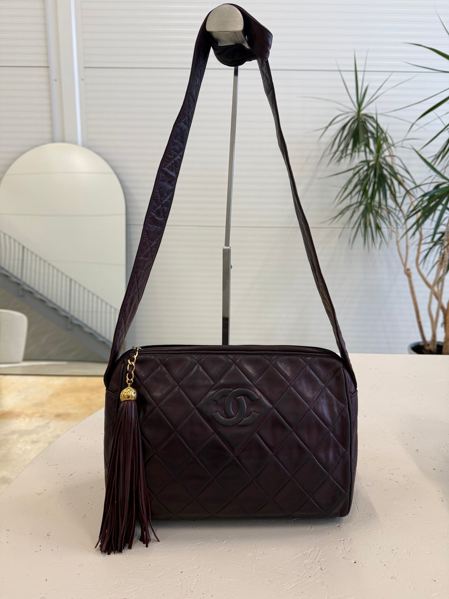 Chanel Tassel Camera Bag Burgundy