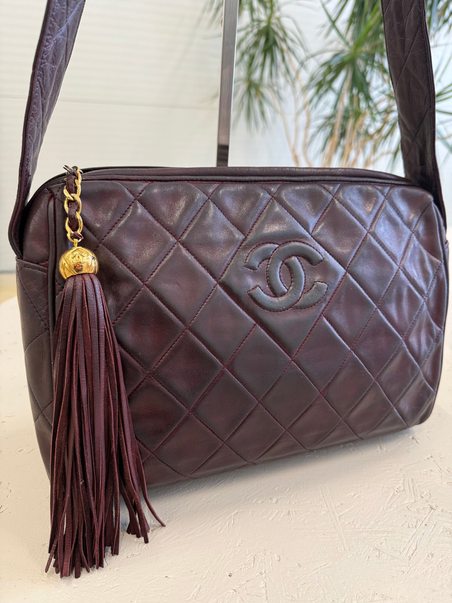 Chanel Tassel Camera Bag Burgundy