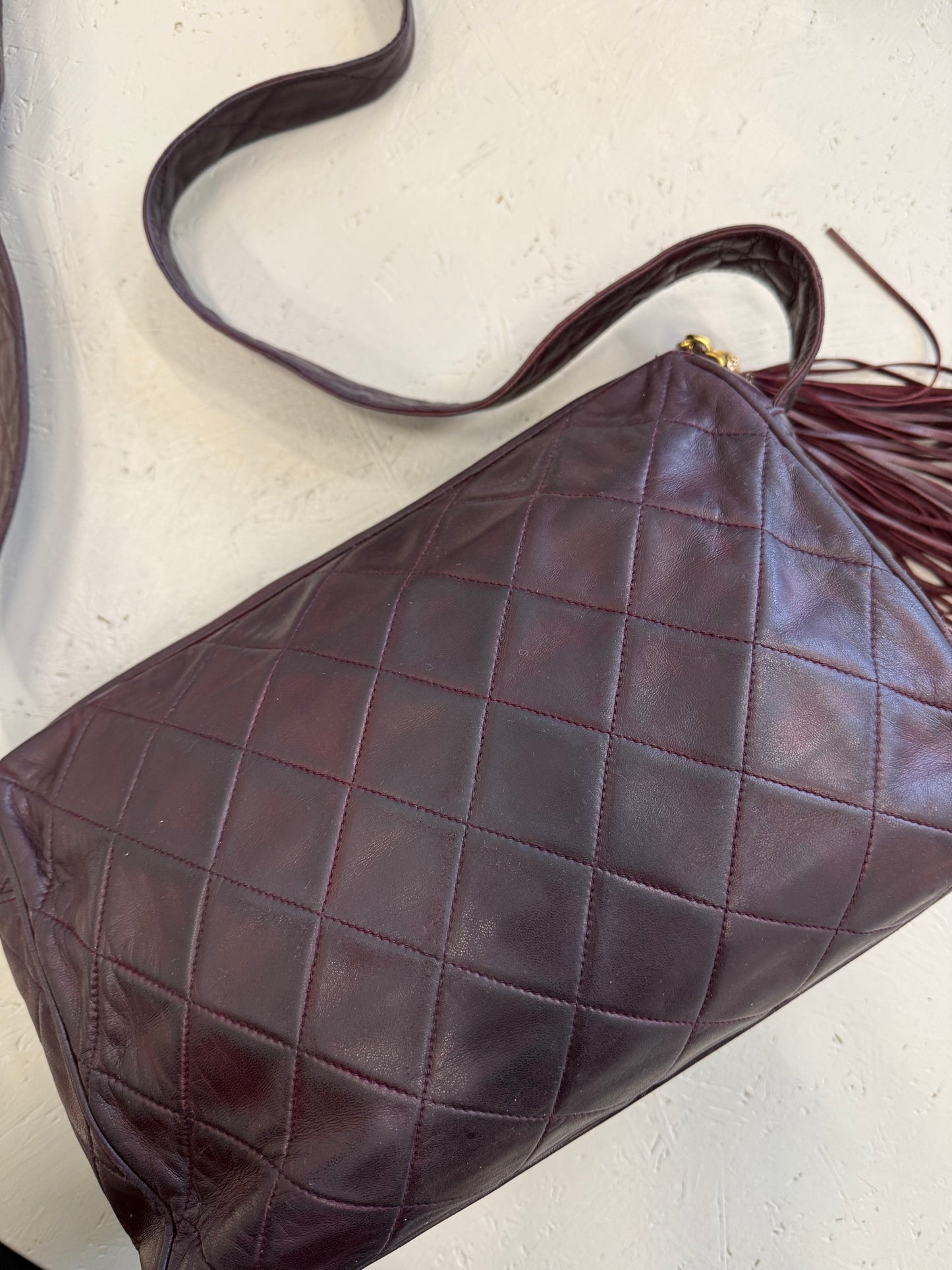 Chanel Tassel Camera Bag Burgundy