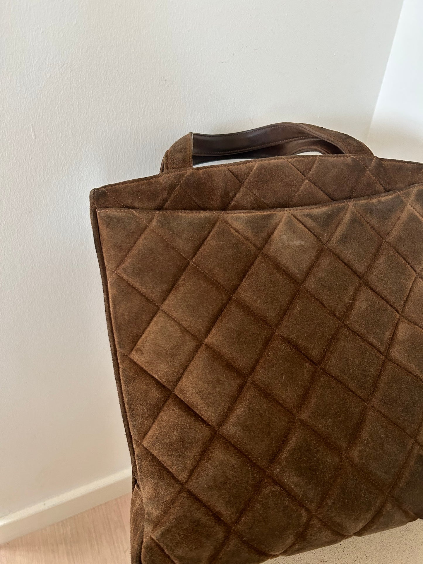 Chanel Suede Jumbo Logo Bag