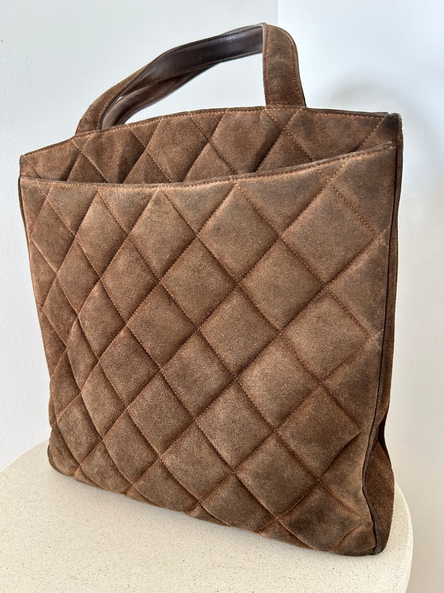 Chanel Suede Jumbo Logo Bag