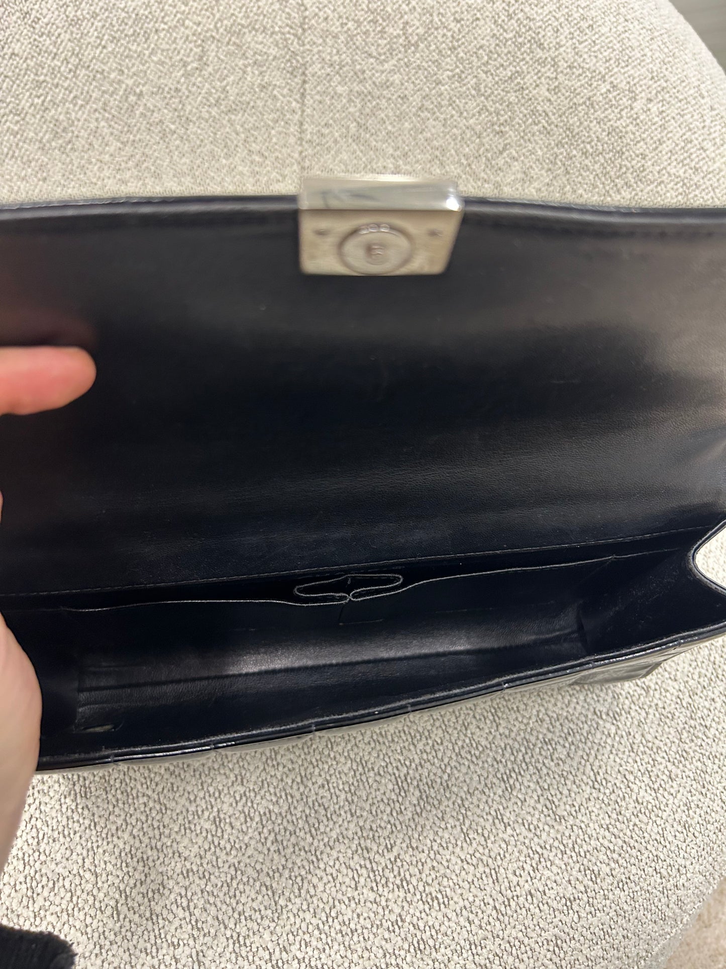 Chanel patent east west chocolate bar