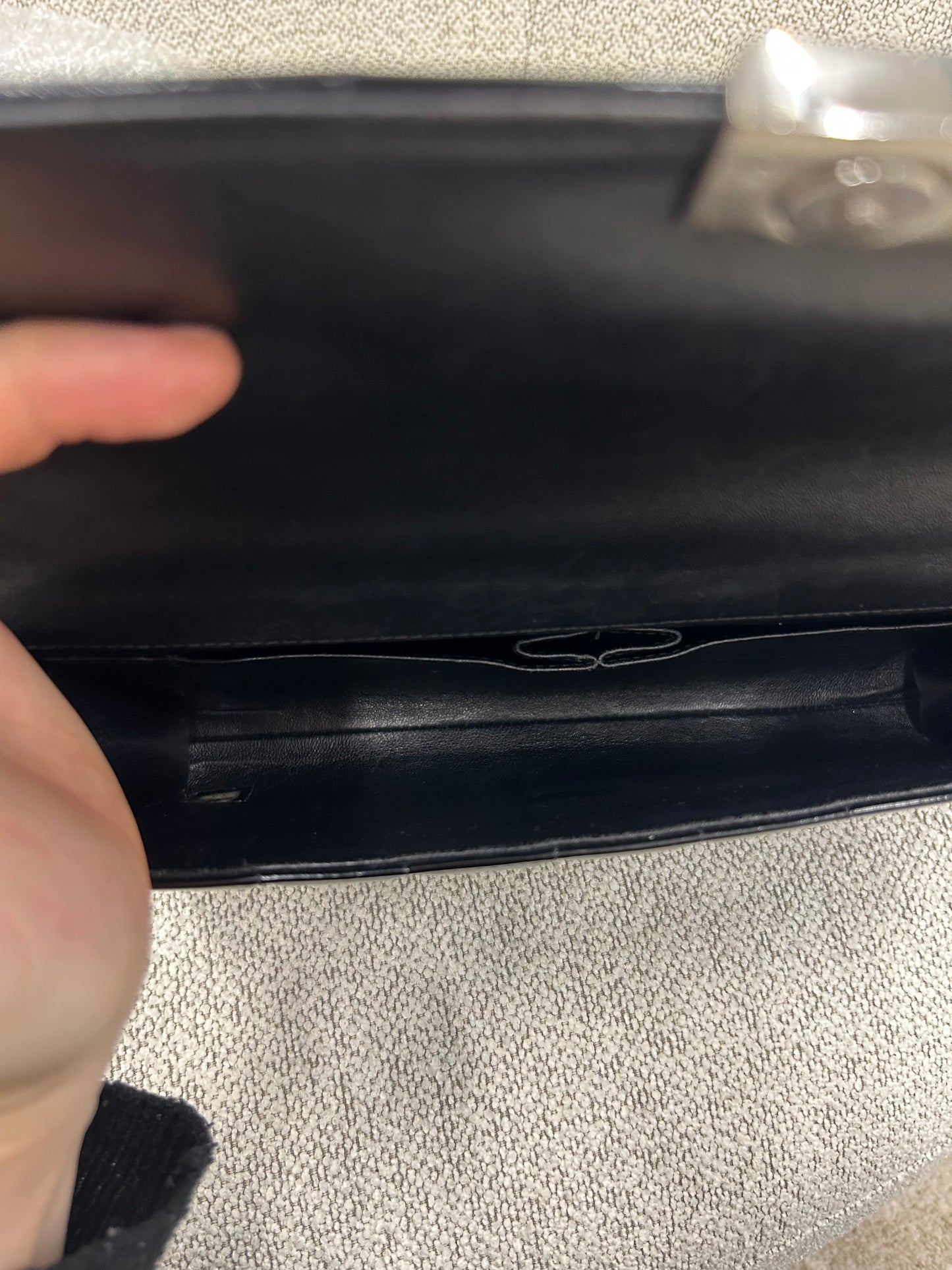 Chanel patent east west chocolate bar