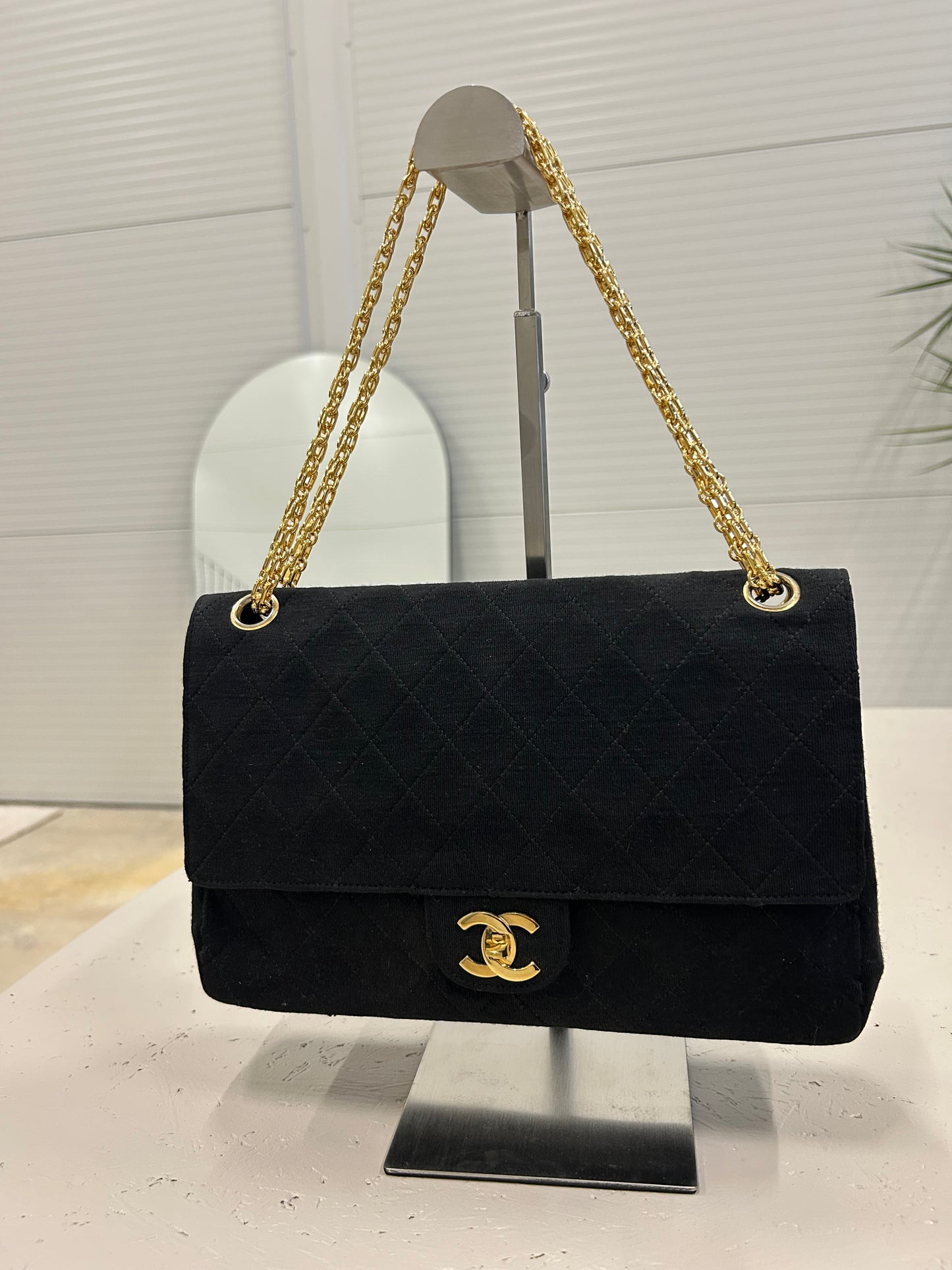Chanel double flap cotton bag
