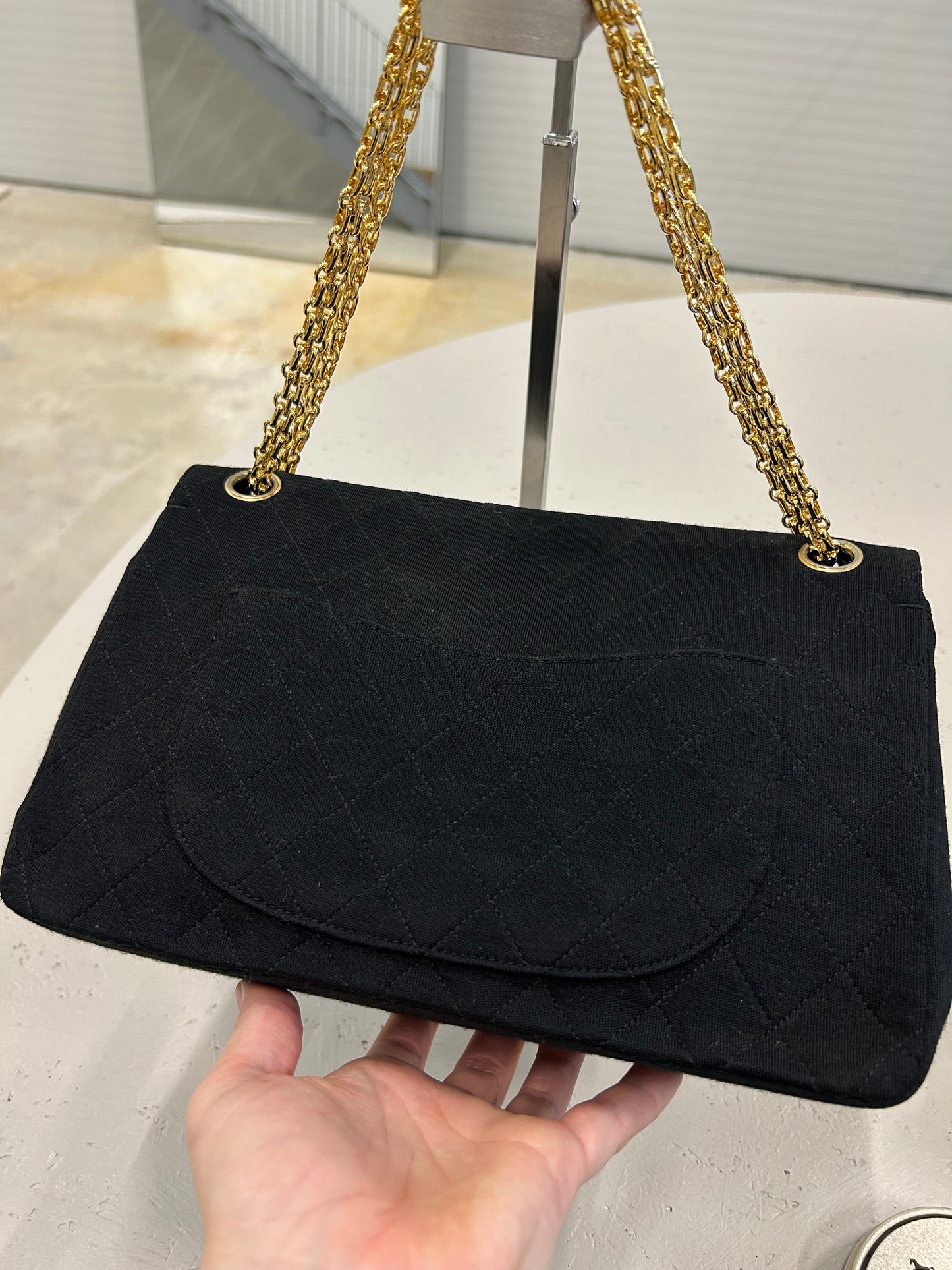 Chanel double flap cotton bag