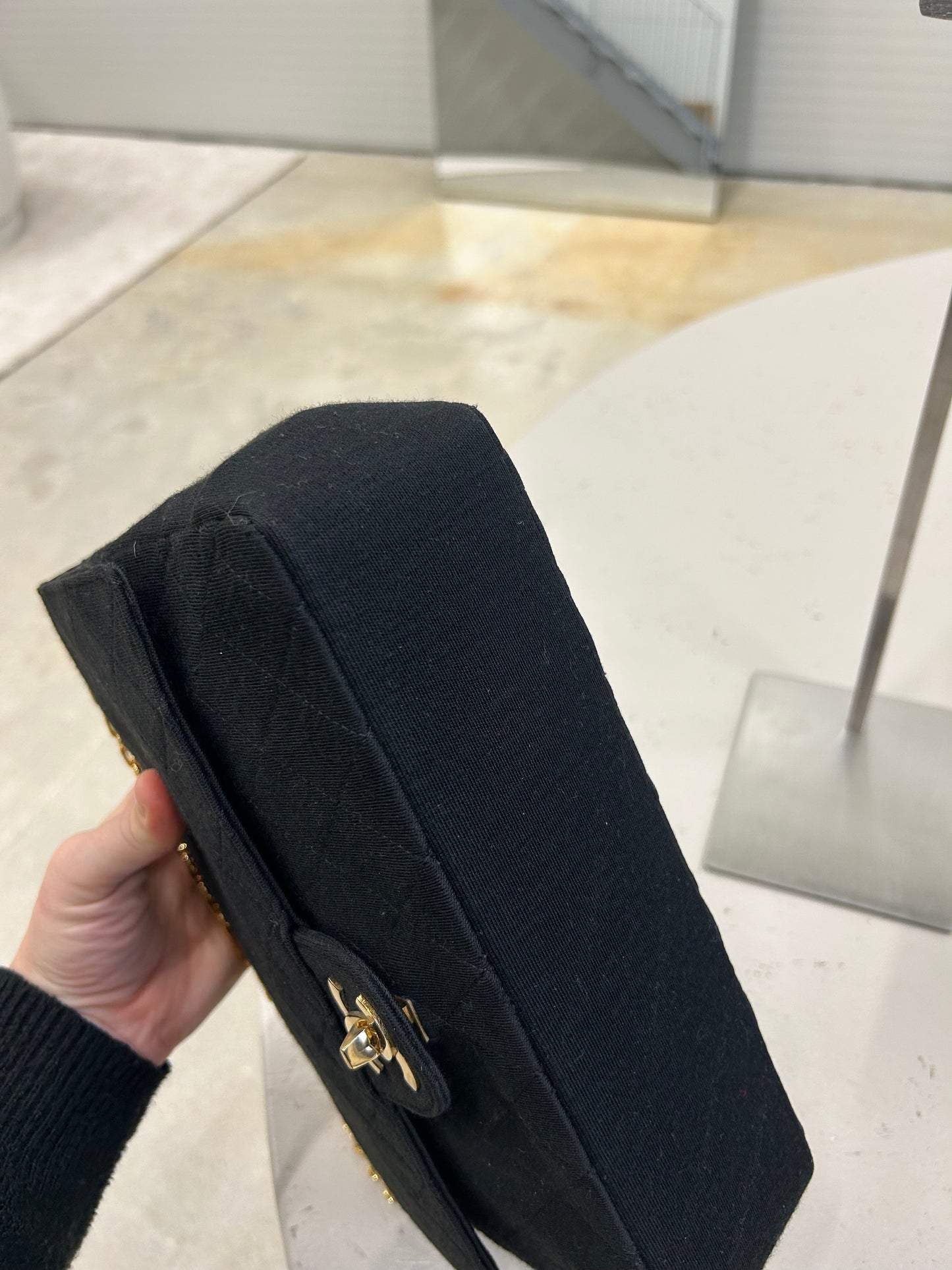 Chanel double flap cotton bag