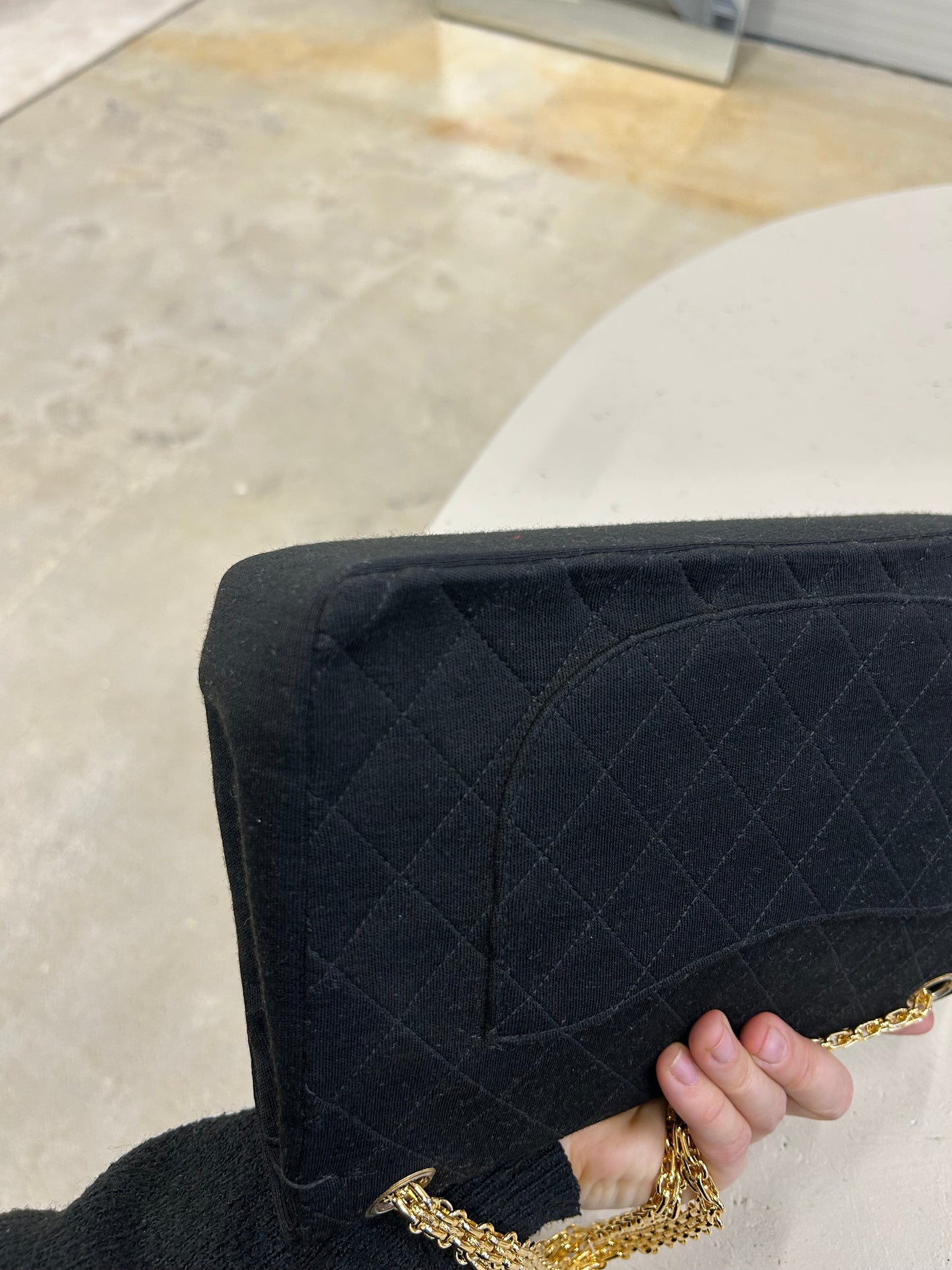 Chanel double flap cotton bag