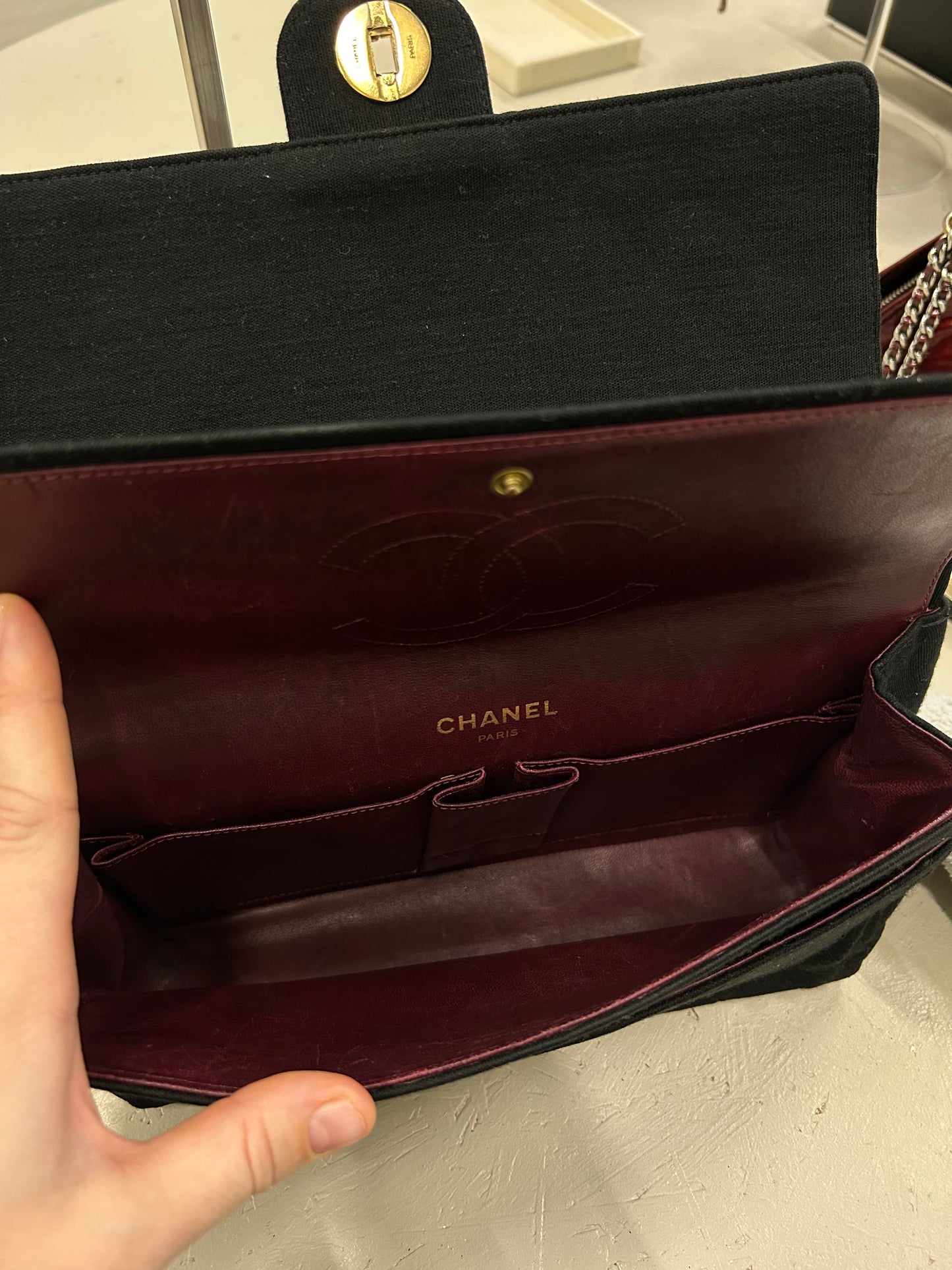 Chanel double flap cotton bag