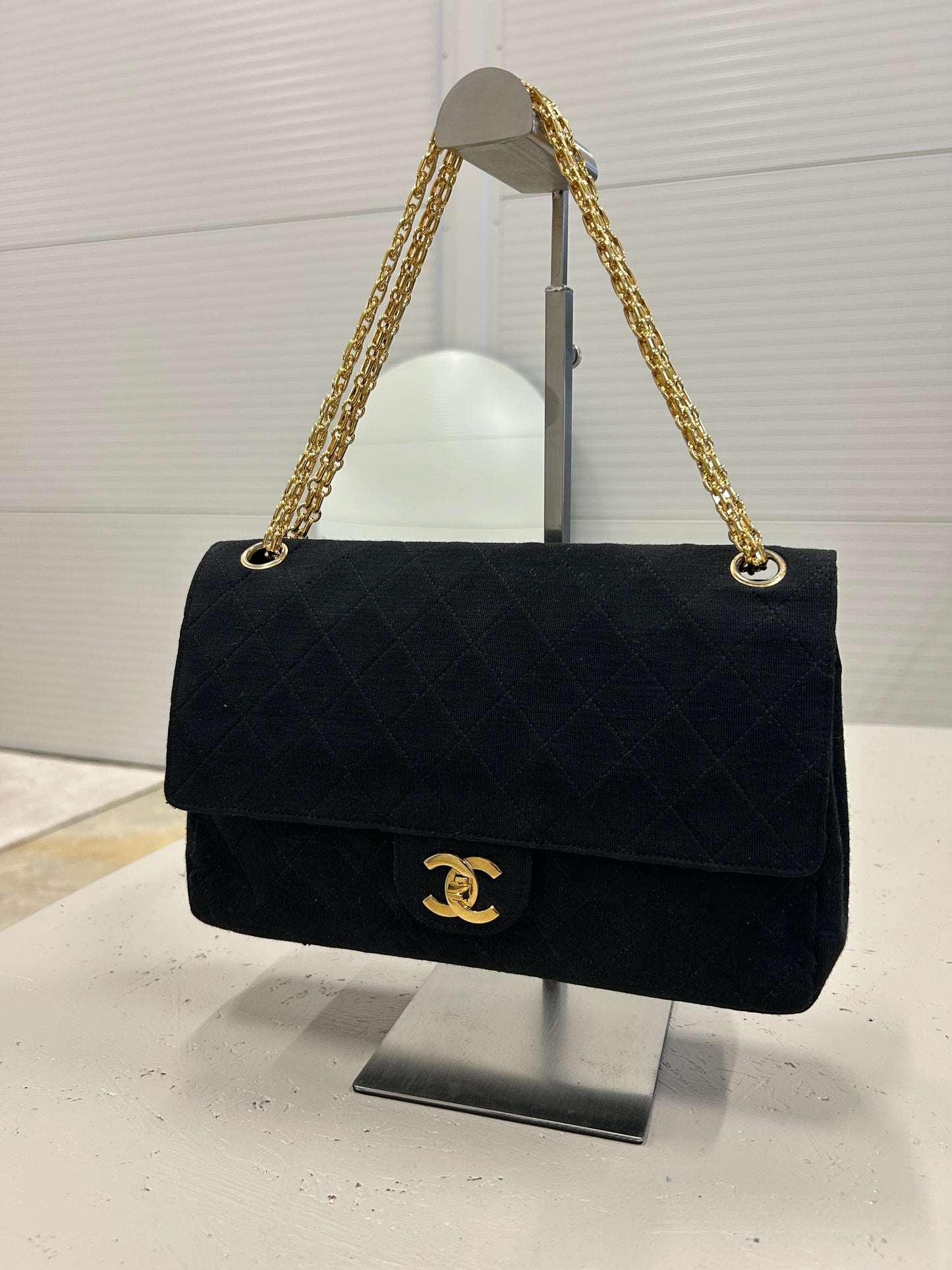 Chanel double flap cotton bag