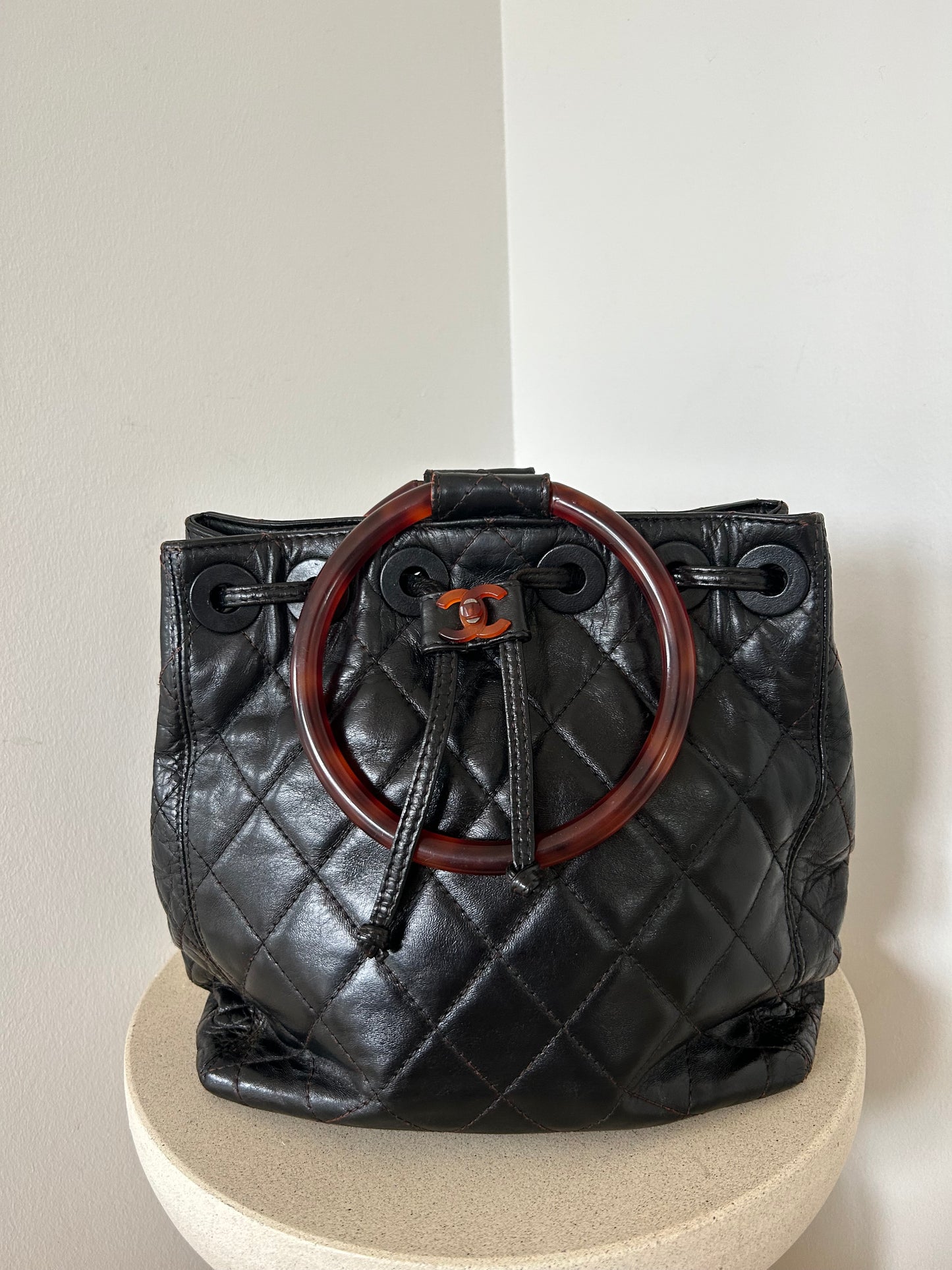 Chanel Tortoise Round Handle Bag