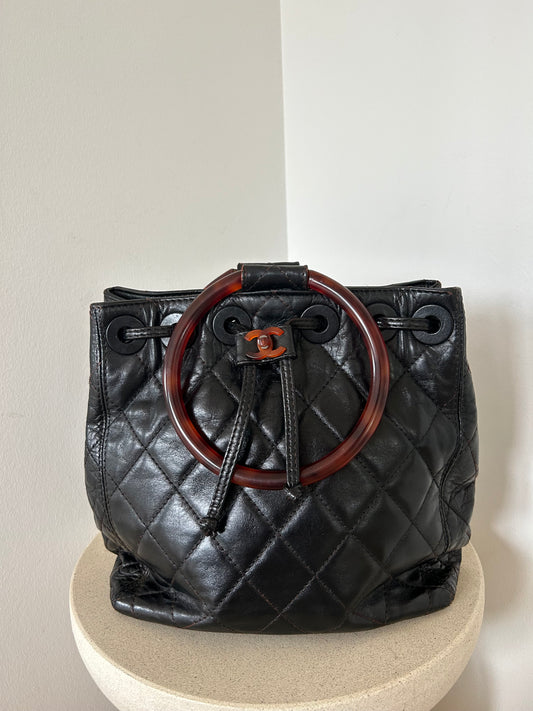 Chanel Tortoise Round Handle Bag