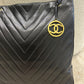 Chanel vertical quilt shopper bag