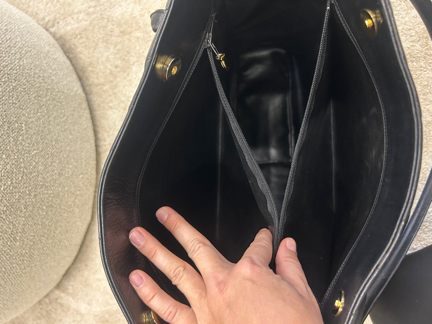 Chanel vertical quilt shopper bag