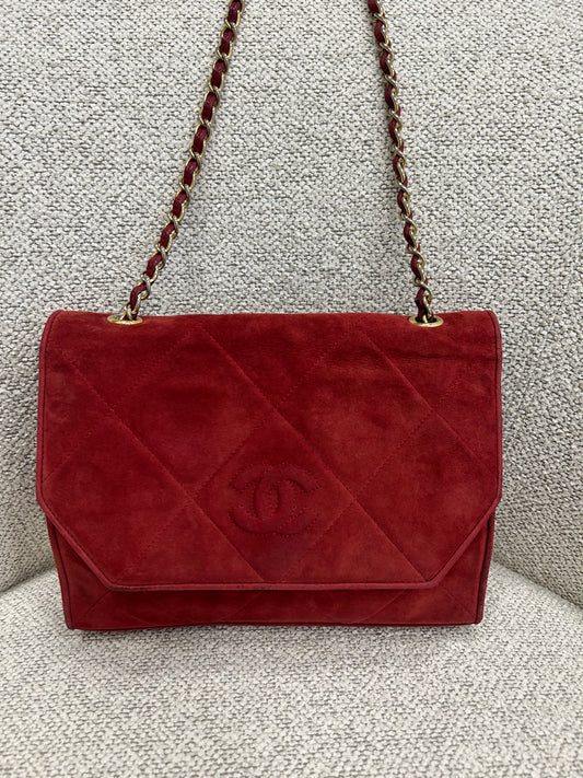 Chanel suede crossbody bag
