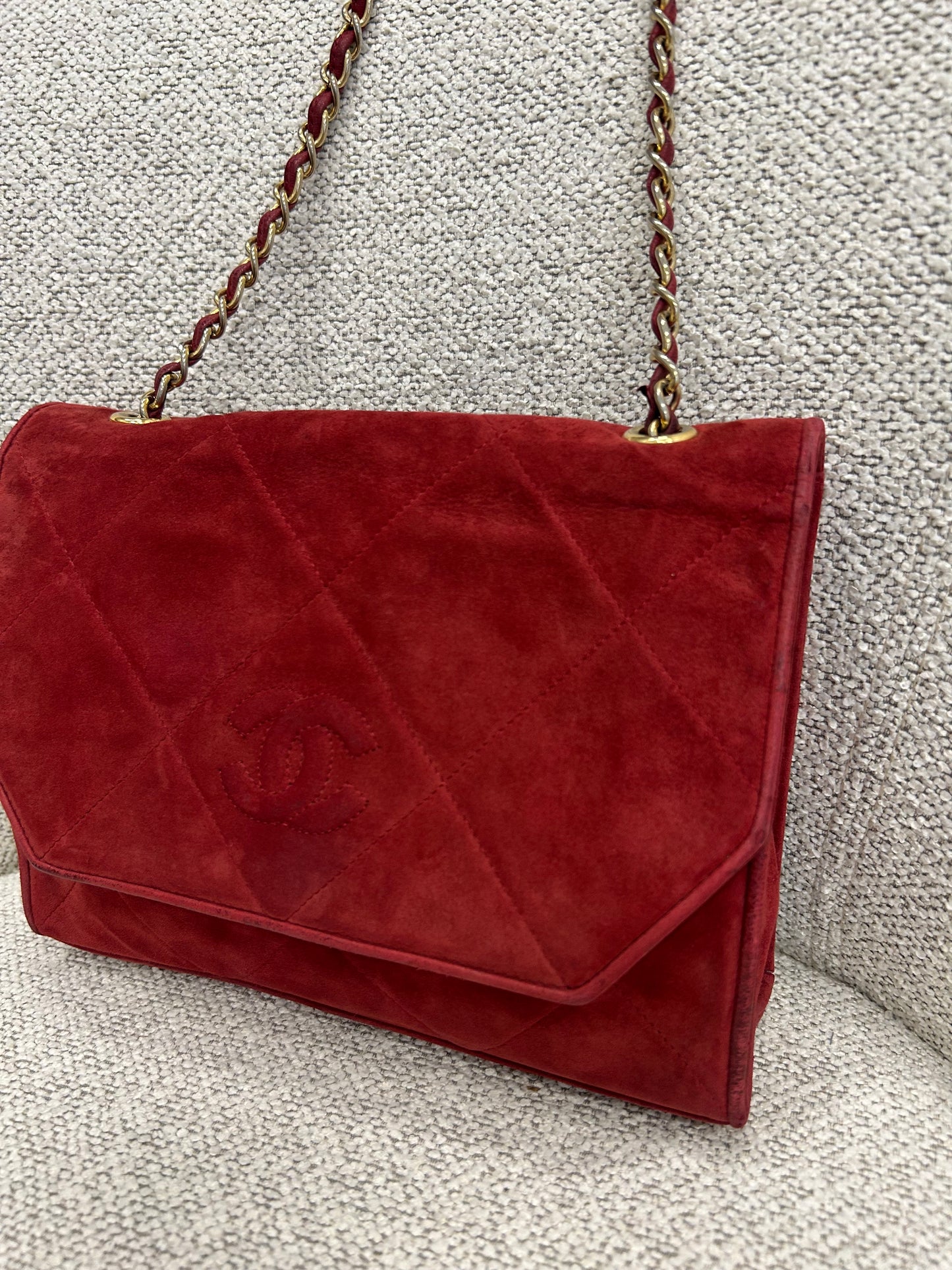 Chanel suede crossbody bag