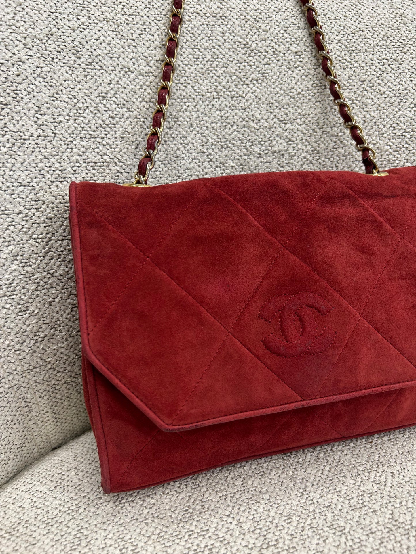 Chanel suede crossbody bag