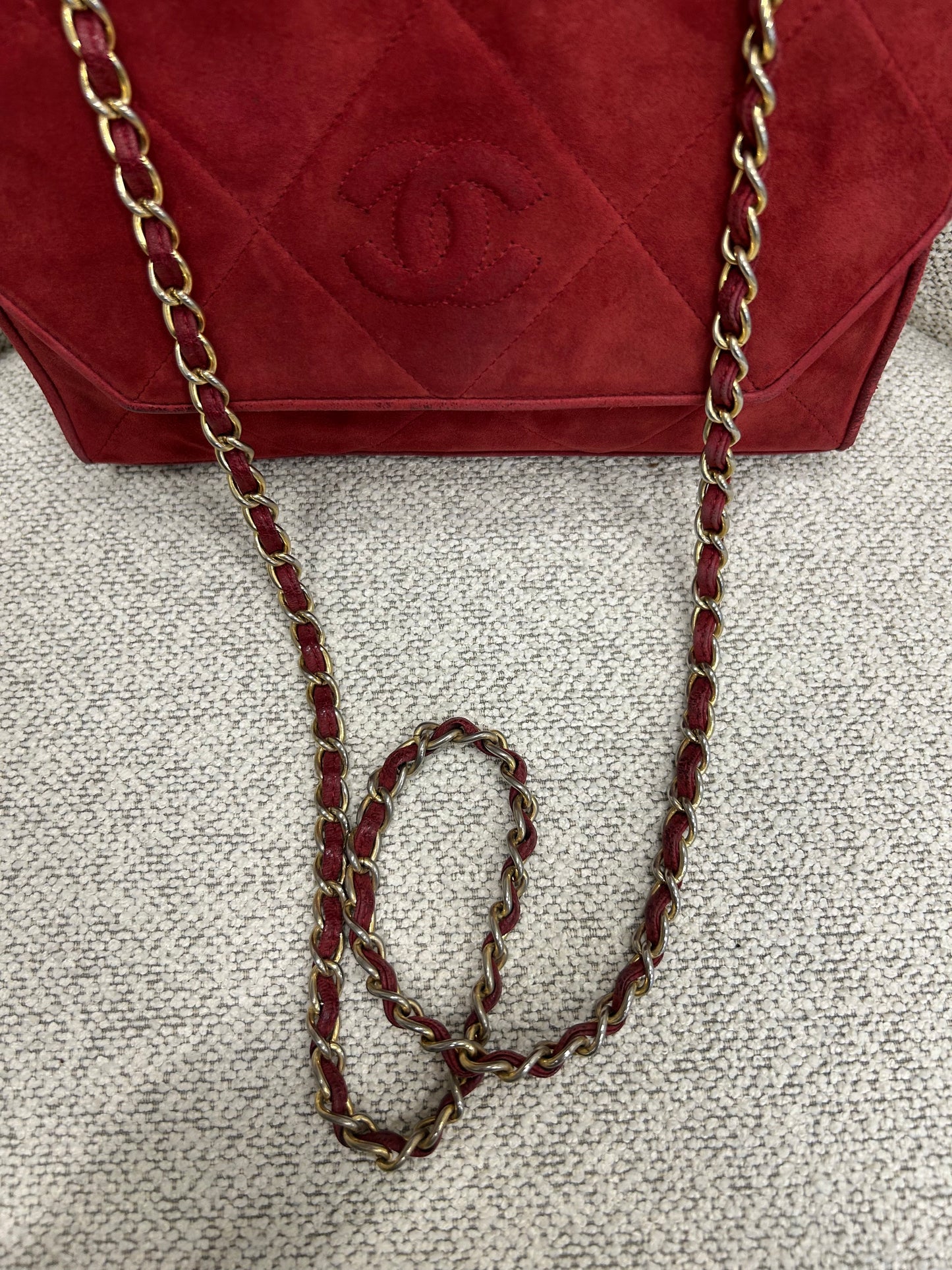 Chanel suede crossbody bag