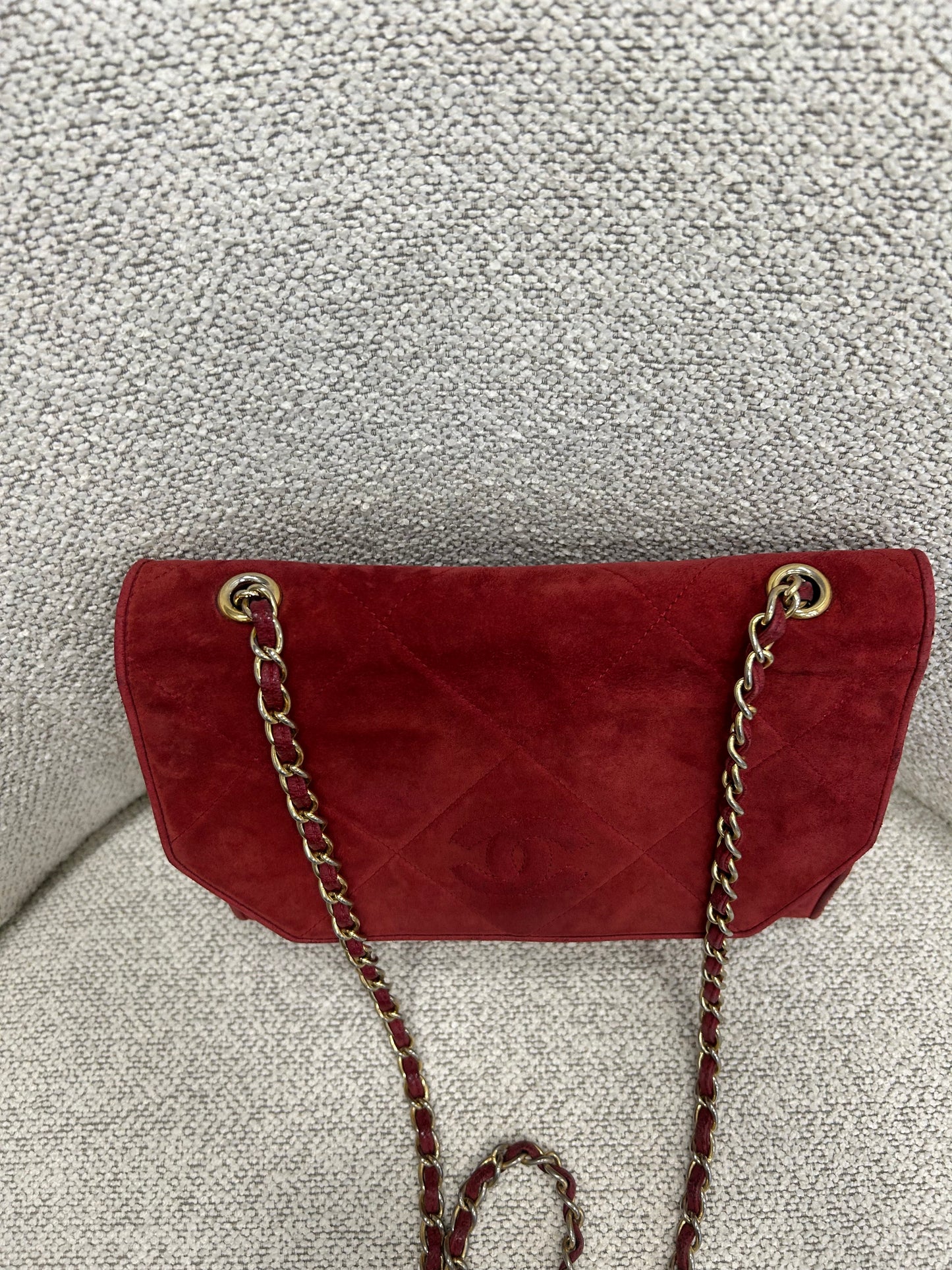Chanel suede crossbody bag
