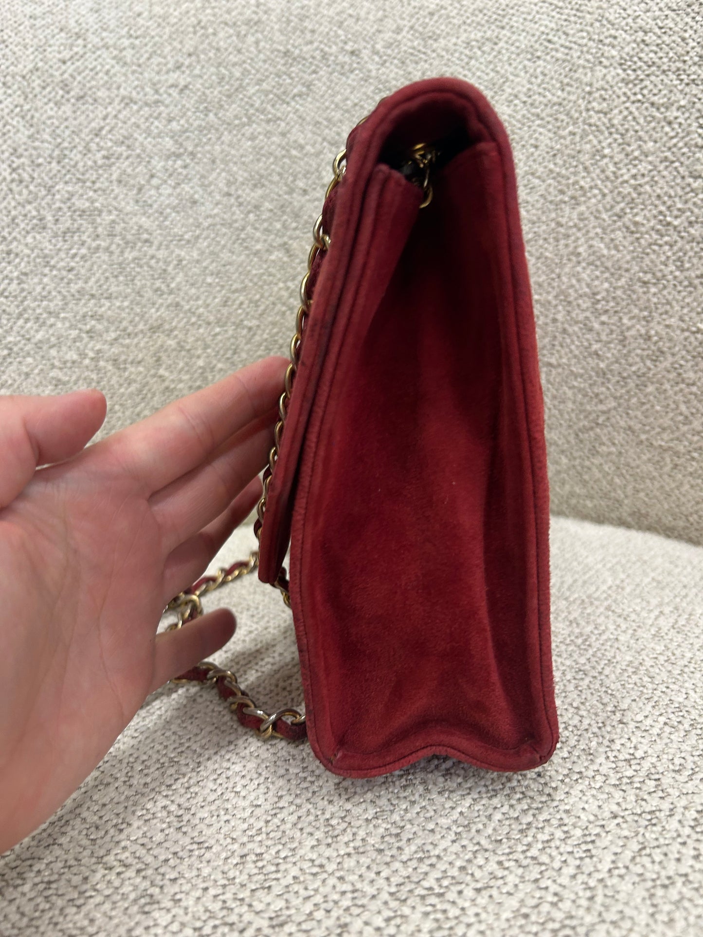 Chanel suede crossbody bag