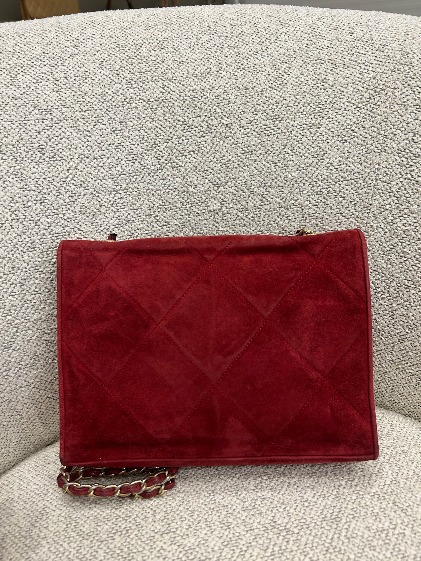 Chanel suede crossbody bag