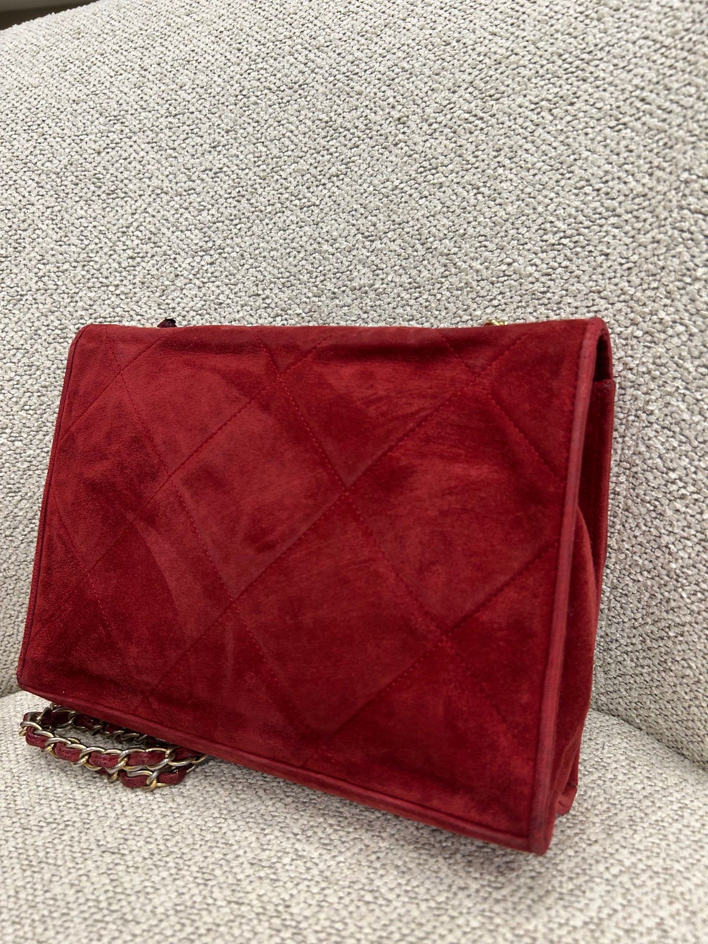 Chanel suede crossbody bag