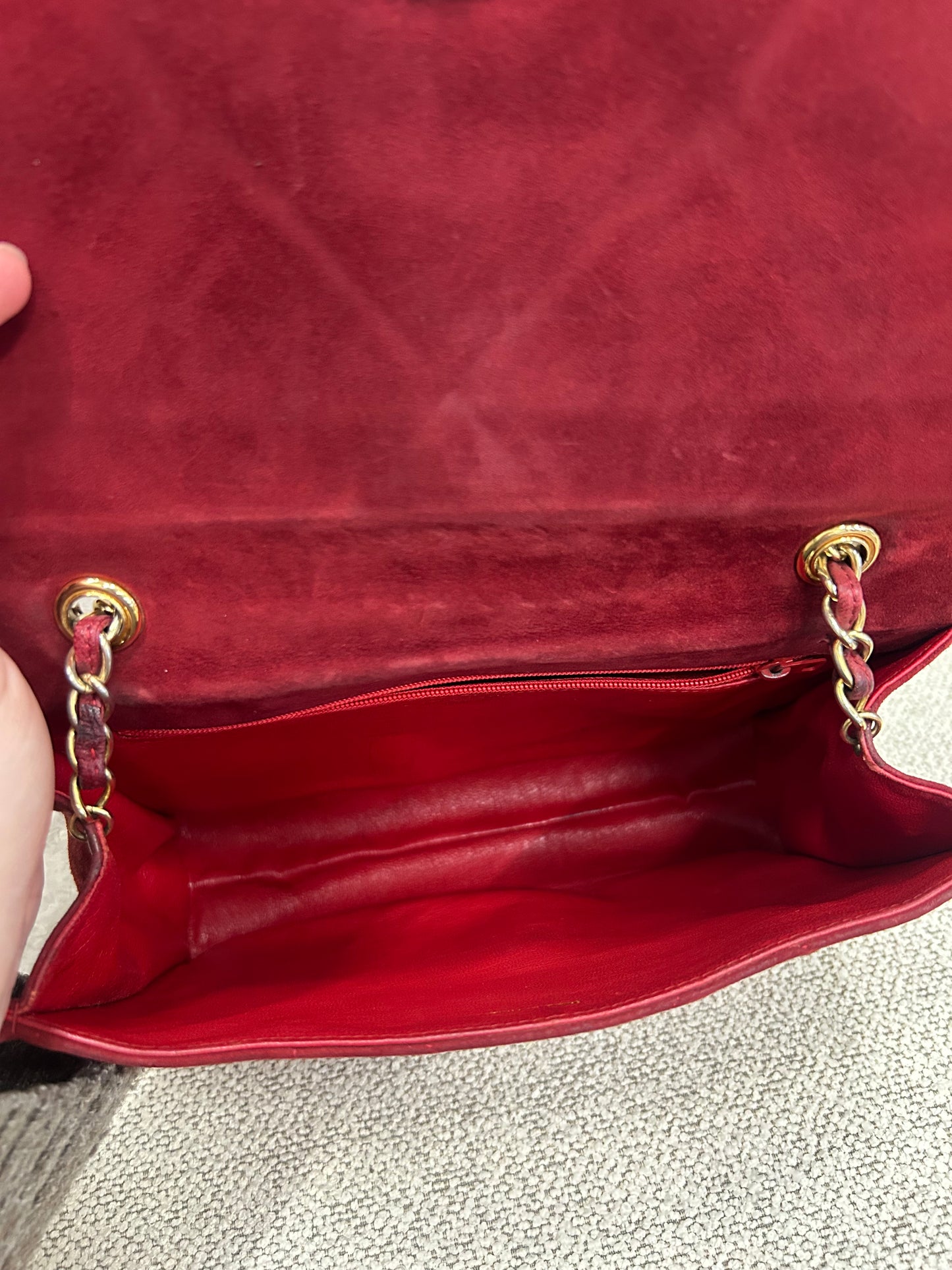 Chanel suede crossbody bag