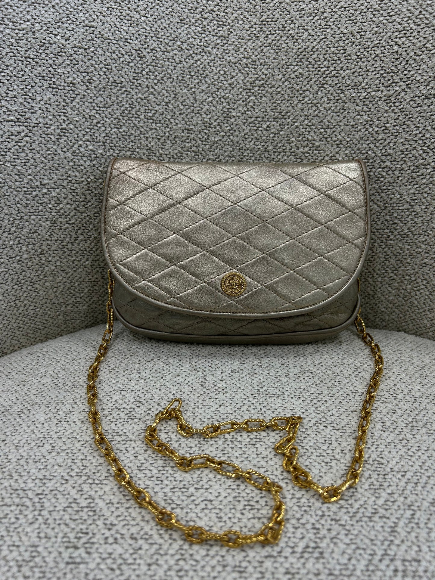 Chanel gold crossbody bag