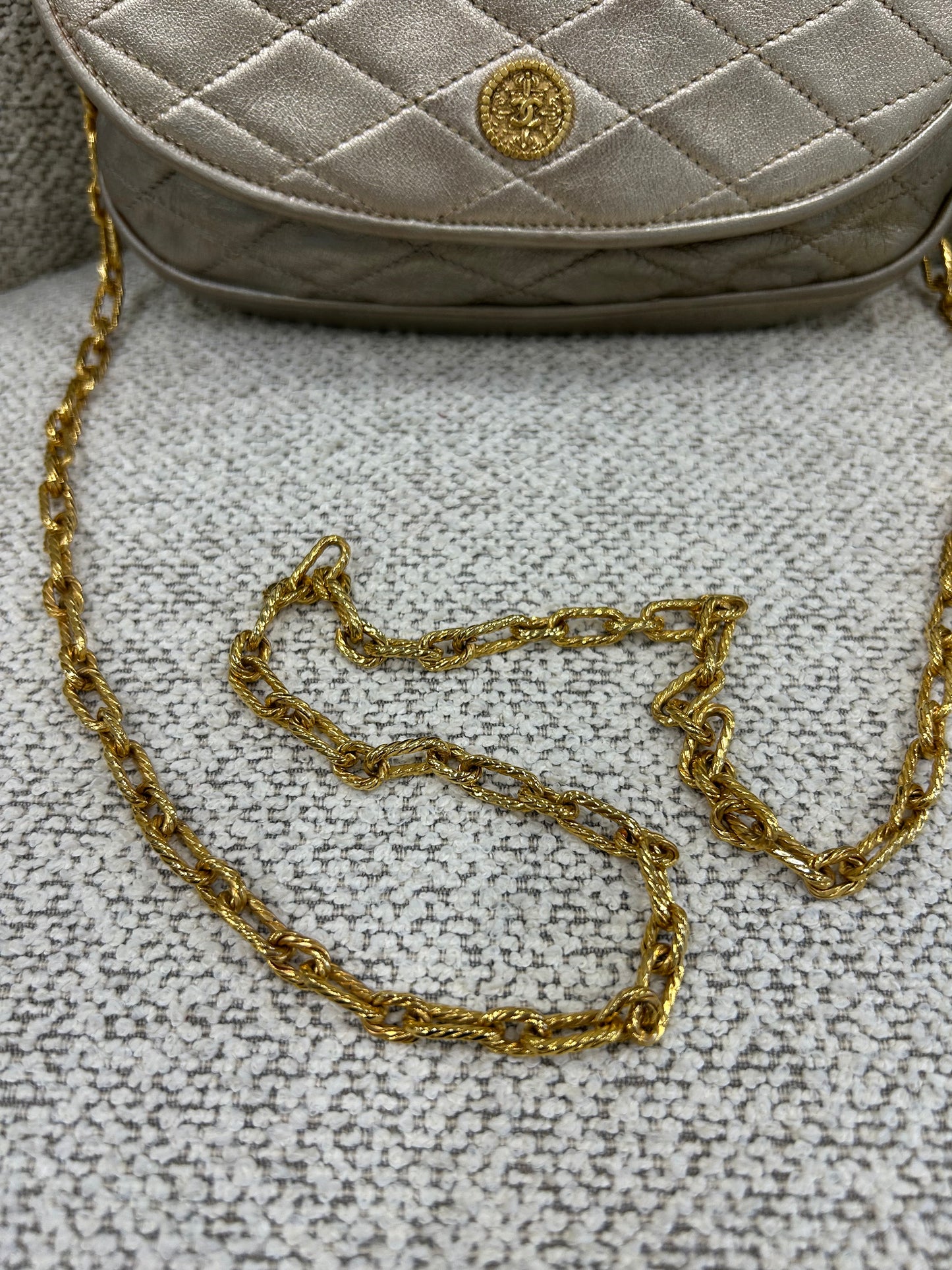 Chanel gold crossbody bag