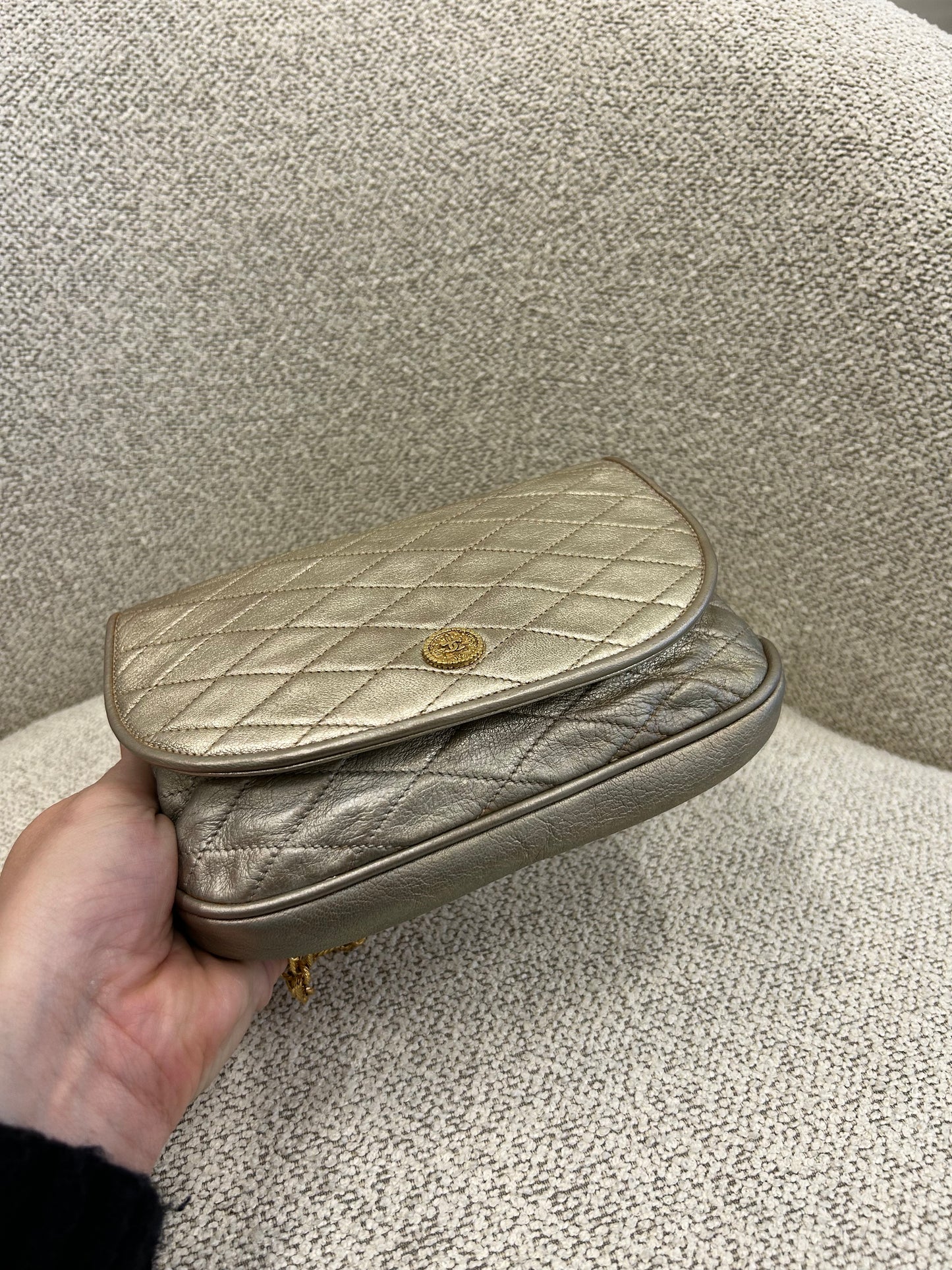 Chanel gold crossbody bag