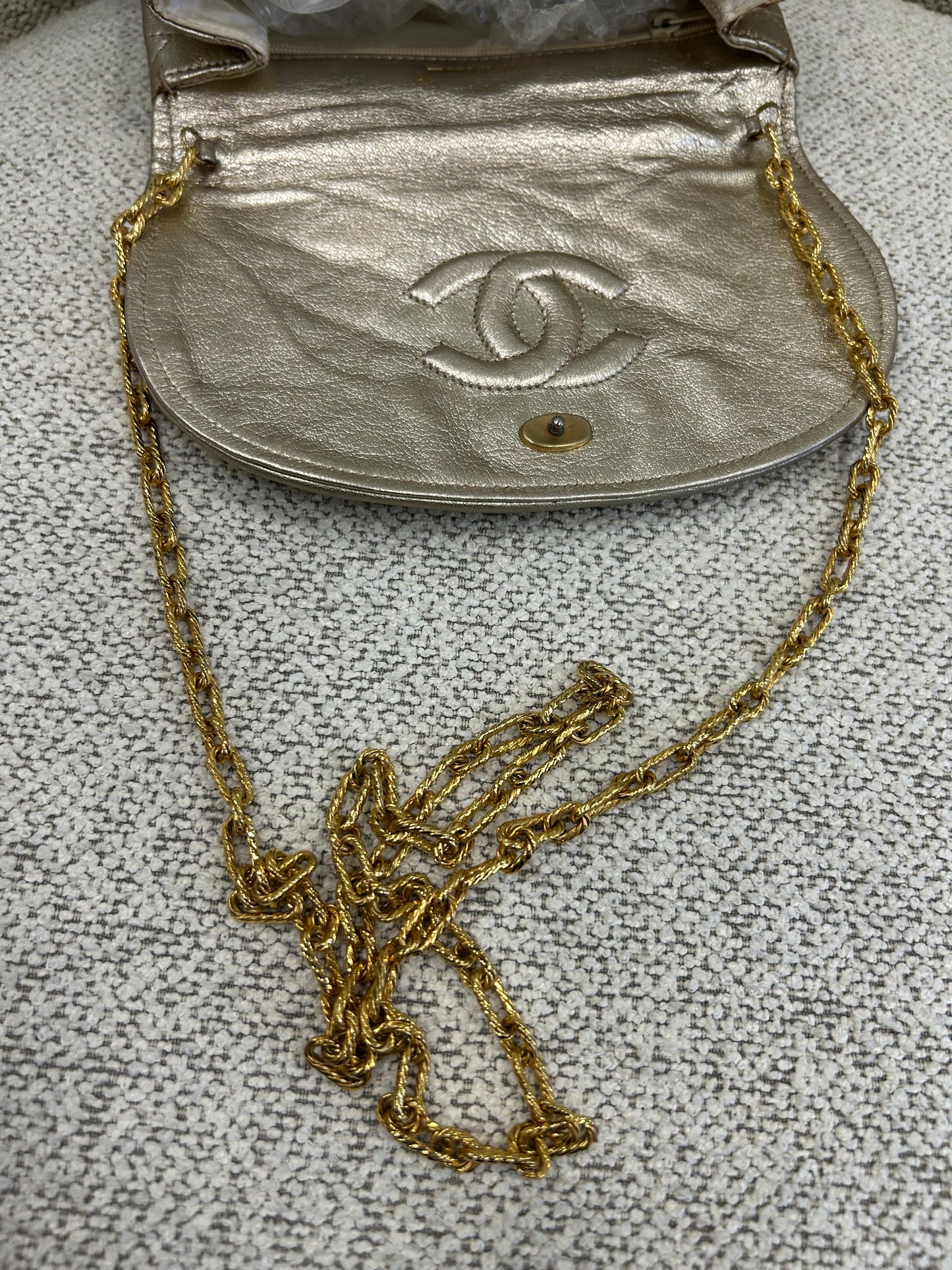 Chanel gold crossbody bag