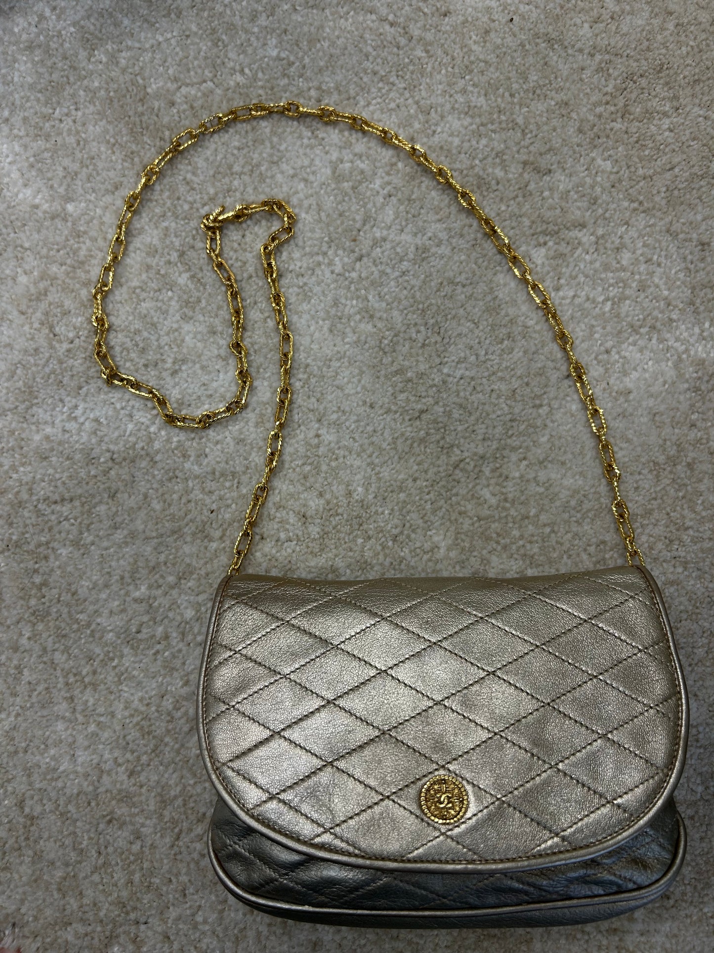Chanel gold crossbody bag