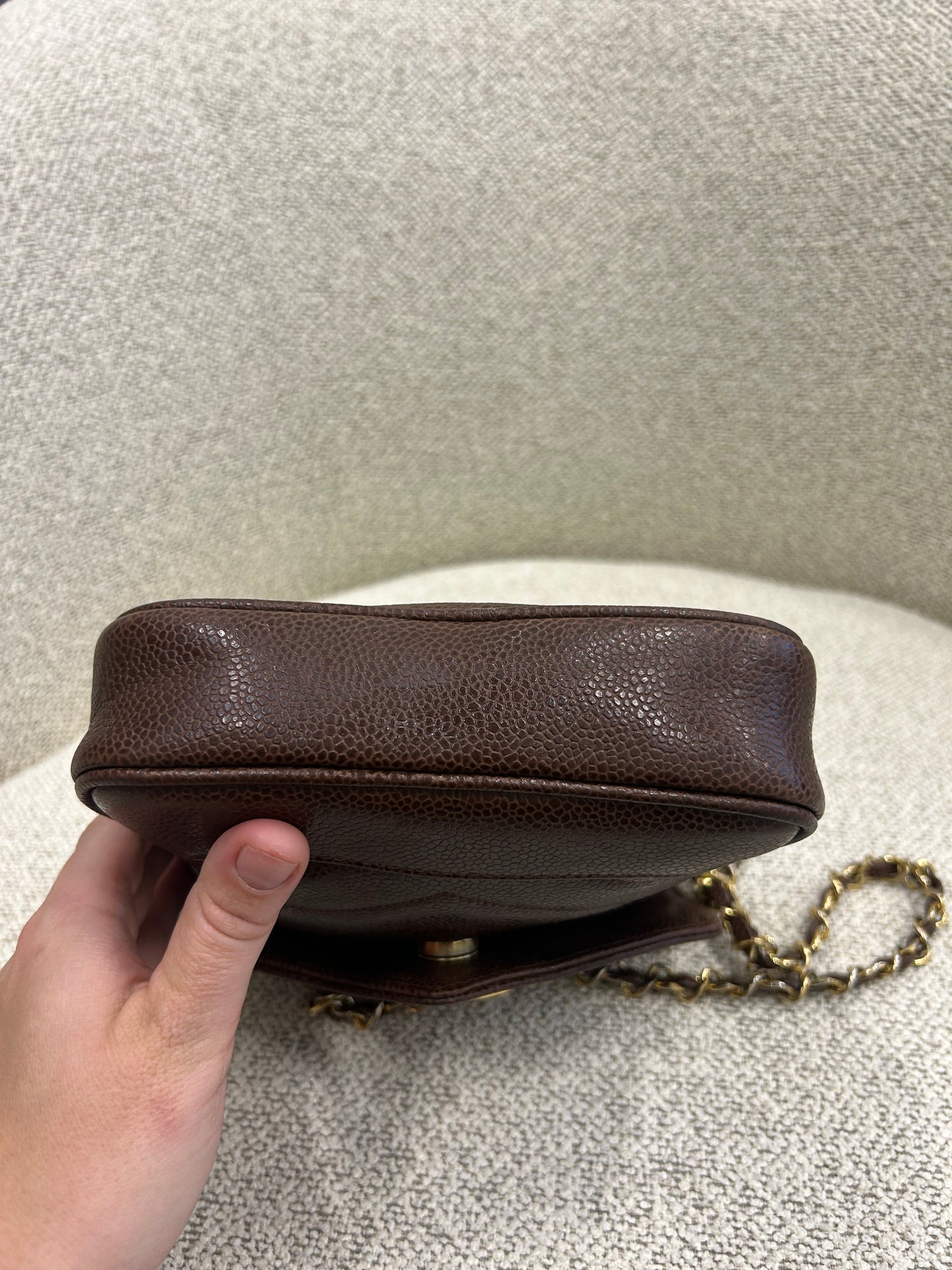 Chanel brown caviar crossbody bag