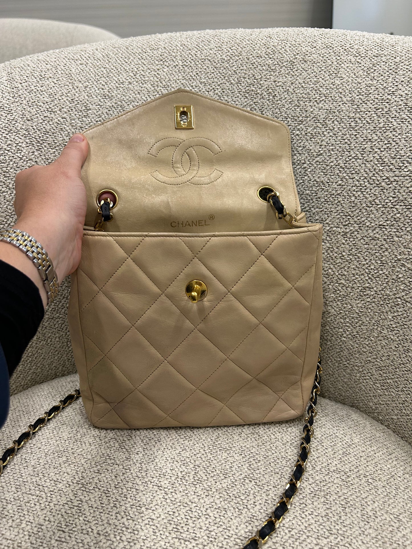 Chanel two tone bag
