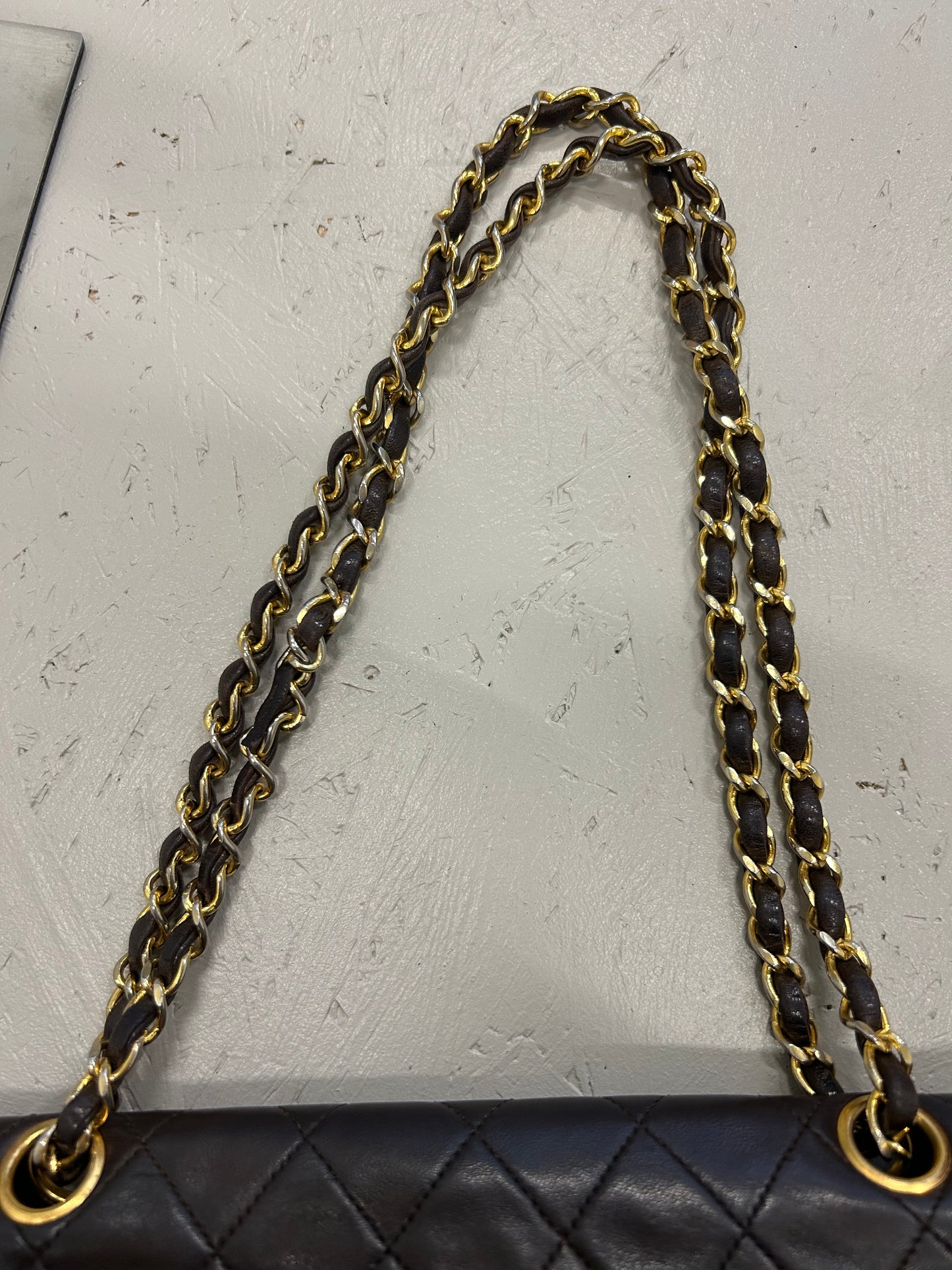 Chanel single flap bag brown