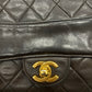 Chanel single flap bag brown