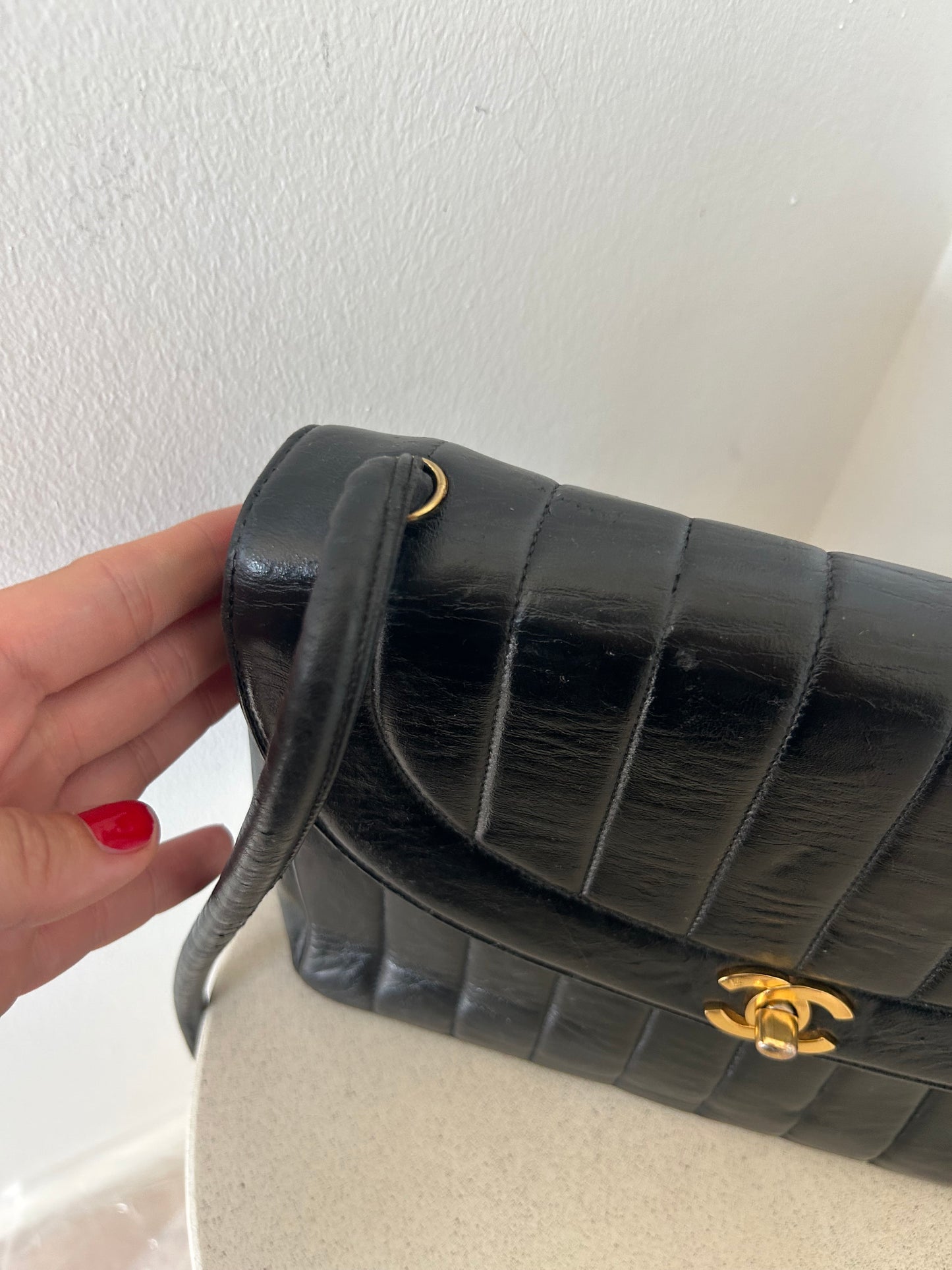 Chanel vertical quilt bag