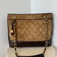 Chanel two tone Suede tote bag