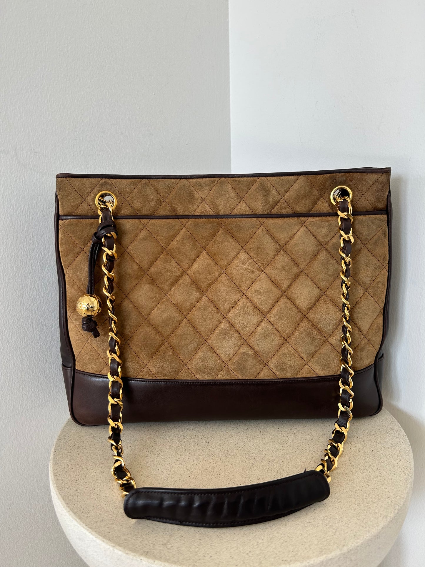 Chanel two tone Suede tote bag
