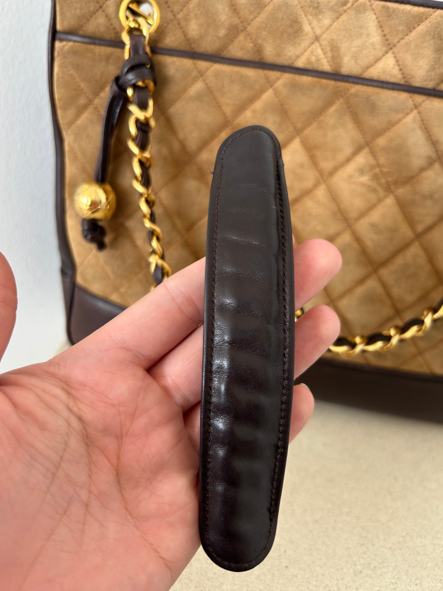 Chanel two tone Suede tote bag